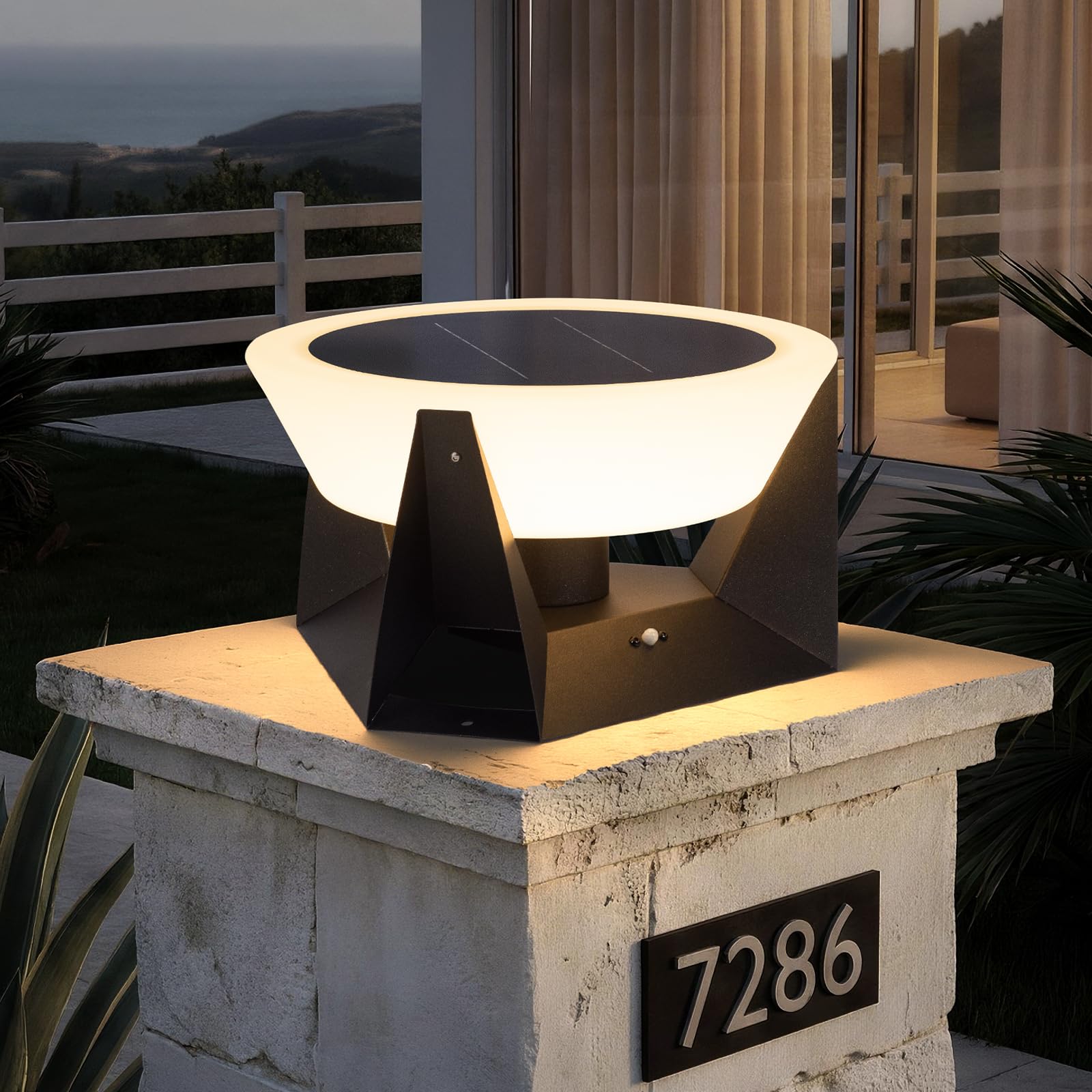 IUEST Solar Post Lights Outdoor 15 by 15 by 8 5 Inch IP54 Waterproof ...