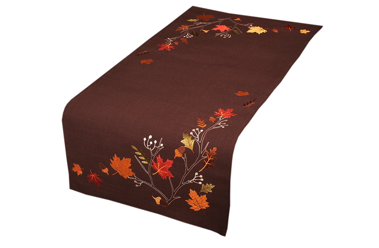 XIA Home Fashions XD171471636 36-Inches Leaves Tabletop decoration Table runner