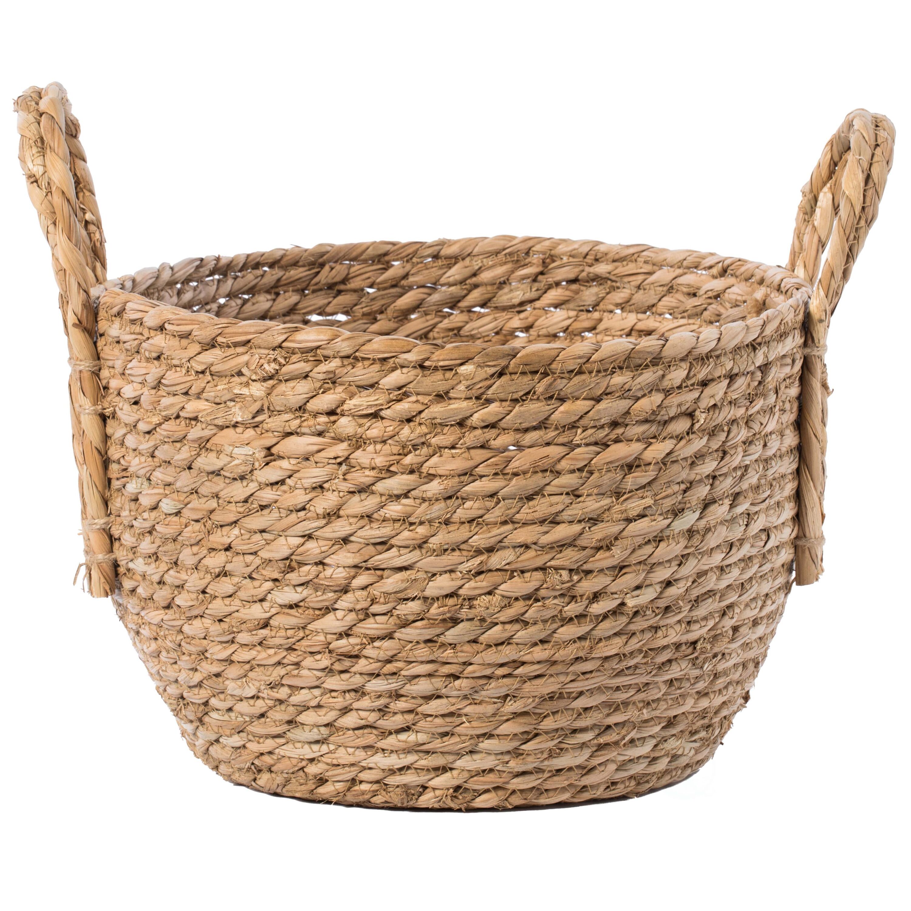 Vintiquewise Seagrass Shelf Basket Lined with White Lining