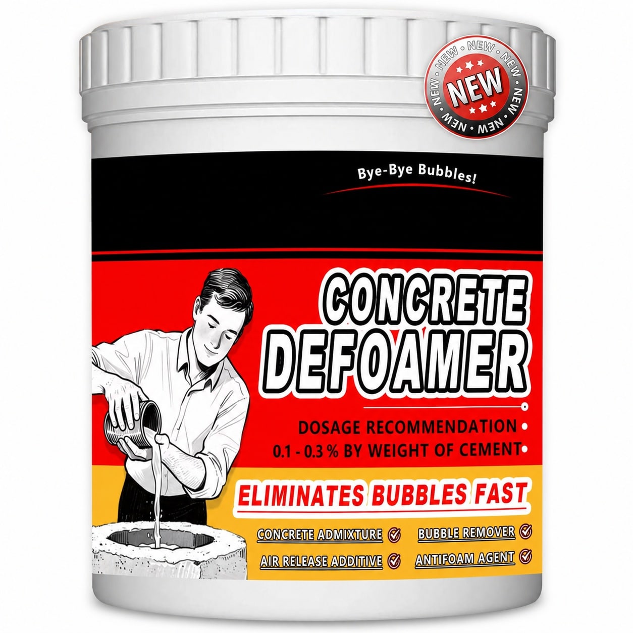 KHKFY - KHKFY Concrete Defoamer 1 Pound Bottle Heavy Duty Anti Foaming Agent for Cement Mortar Gr...