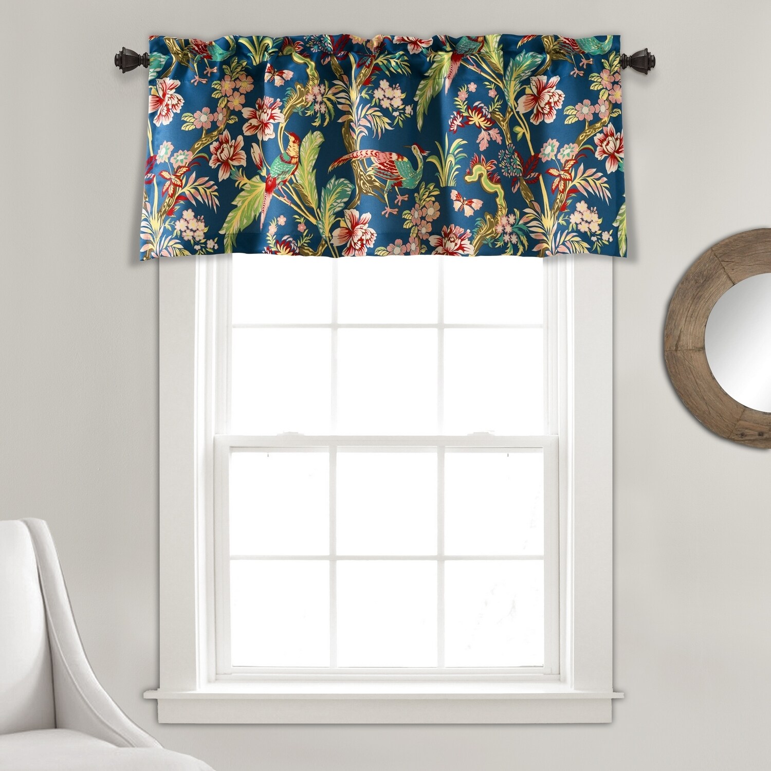 Lush Decor 21T011306 18-Inches Navy Polyester Rod pocket Valance