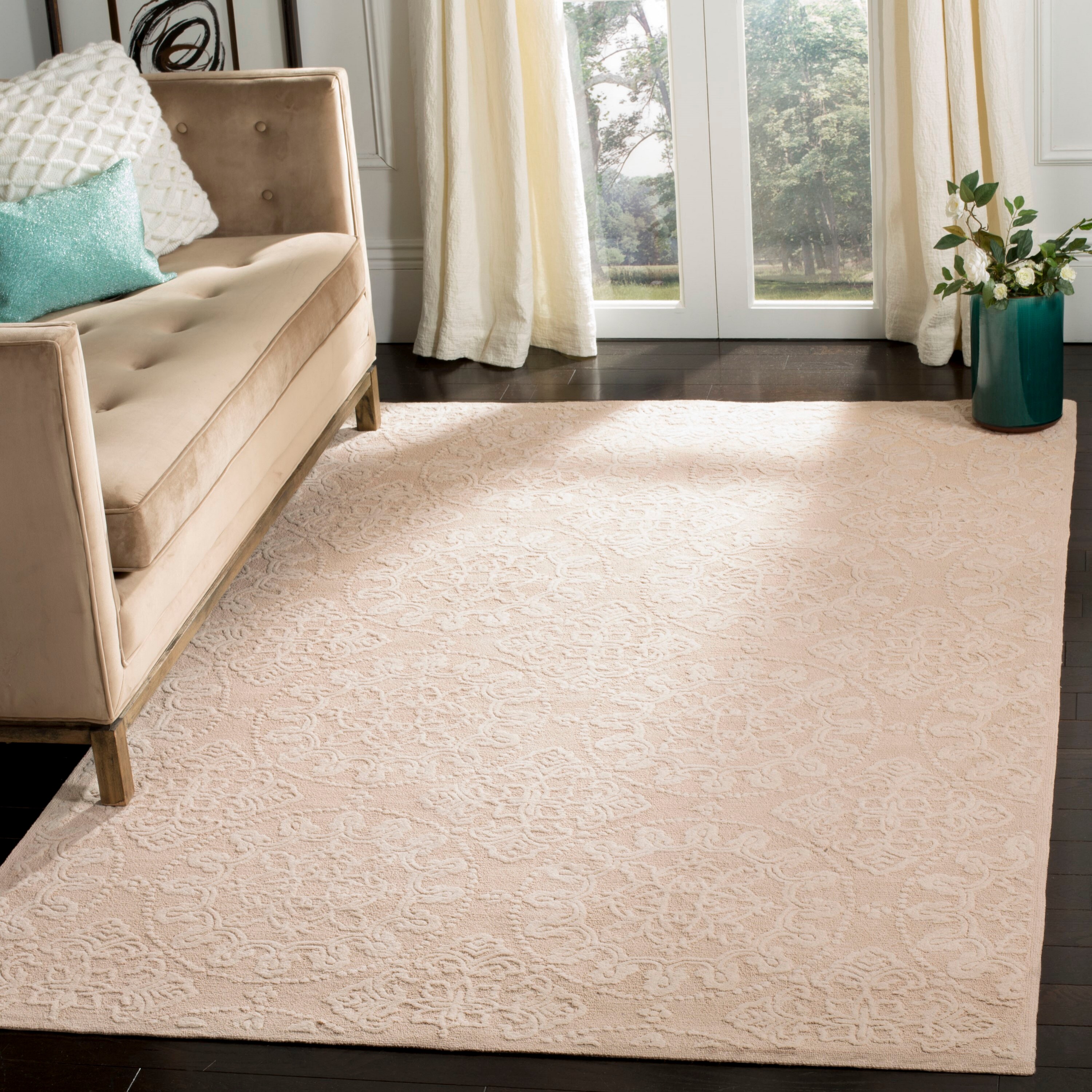 Martha Stewart MSR1462C-4 Terraza 4 x 6 (ft) Hooked Cotton Stucco Rectangular Indoor Abstract Farmhouse/Cottage Area rug