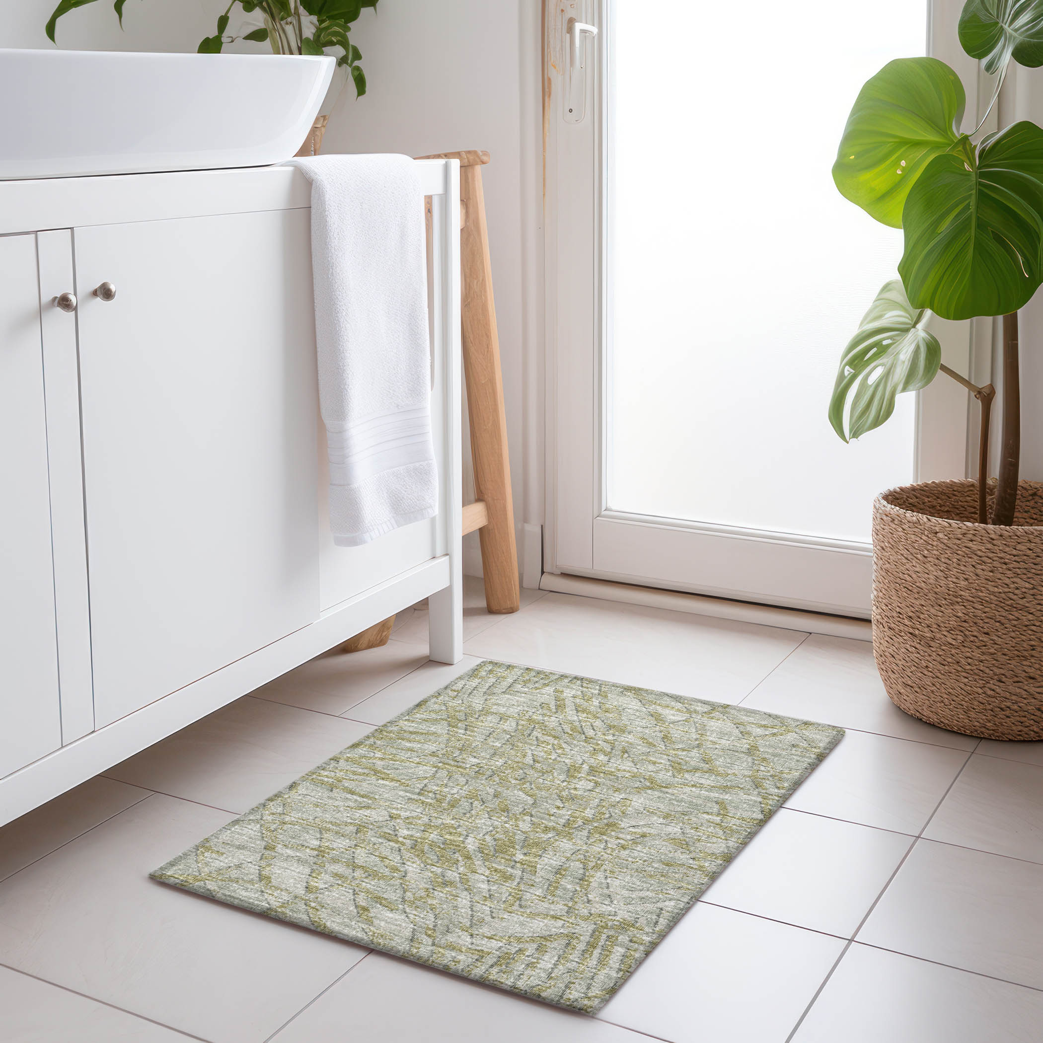 Addison Rugs AMF35SG20X30 Mayfield AMF35SG 2 x 3 (ft) Loomed Polyester Sage Rectangular Indoor Abstract Machine washable Area rug