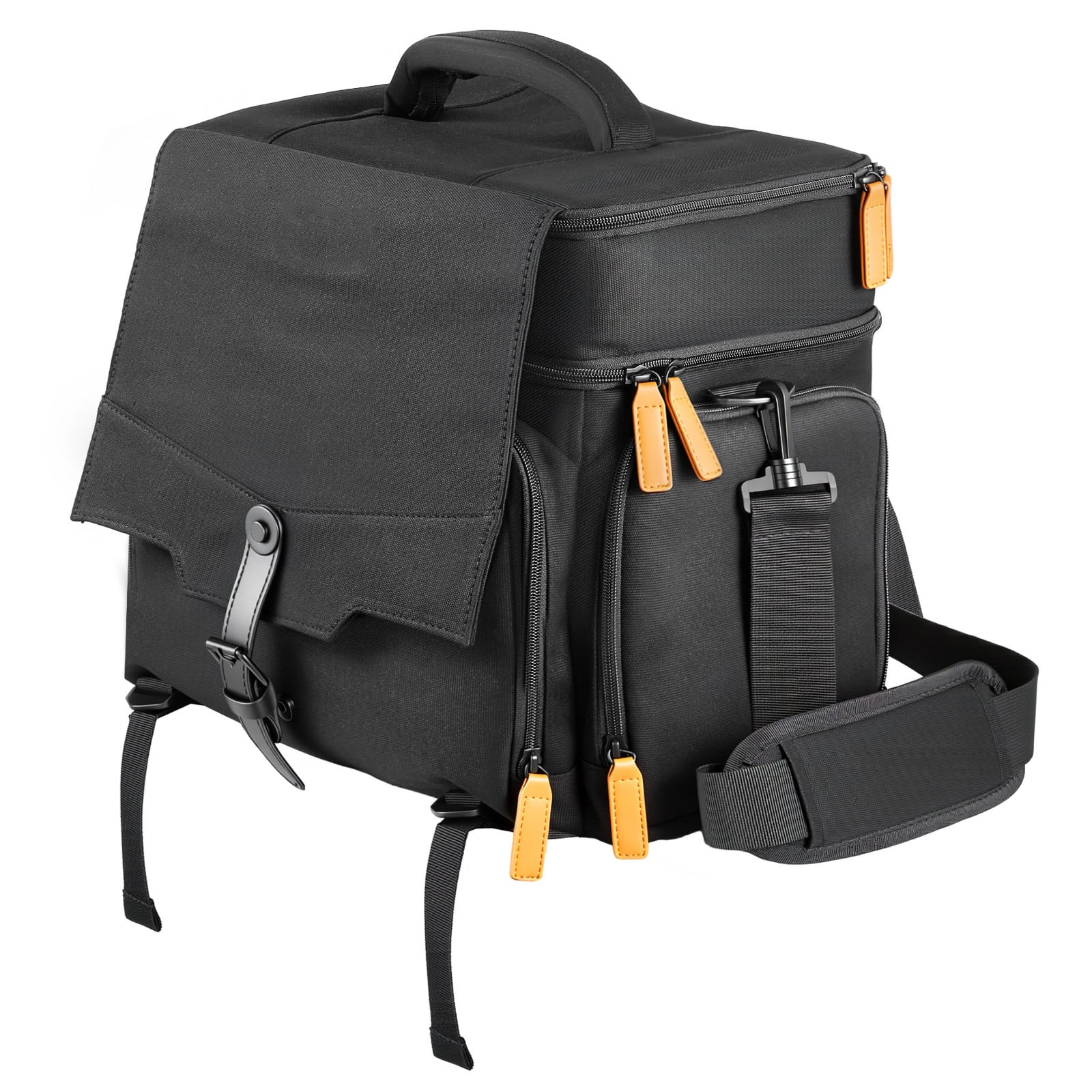 GIVIMO 16-Miniature Storage Carrying Bag with Handle and Adjustable Shoulder Strap 1-Foam Layer Tabletop Wargame Figure Transport Bag for Infantry Minis in Black