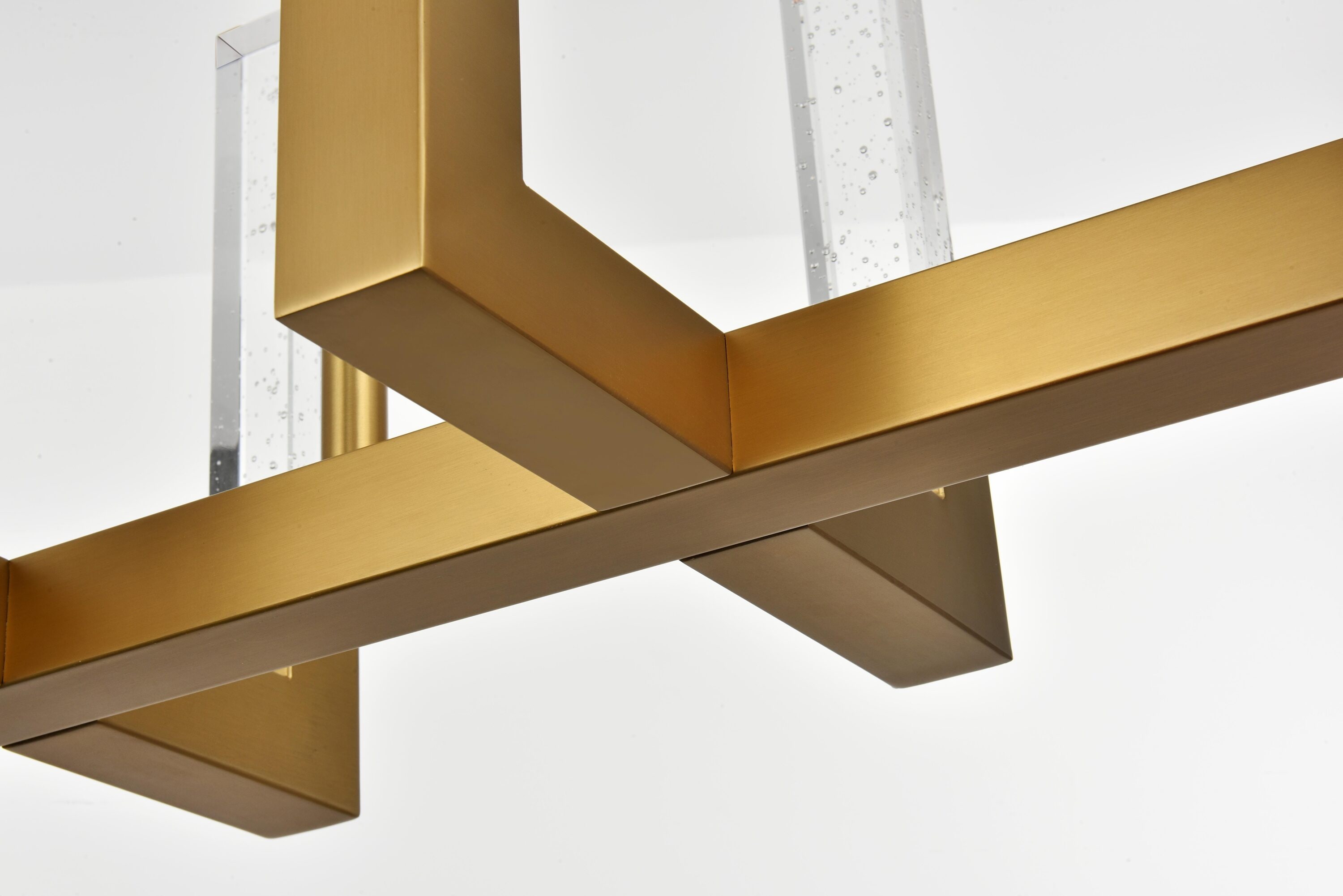 Noemi 51-Inch Satin Gold LED Crystal Island Pendant Light