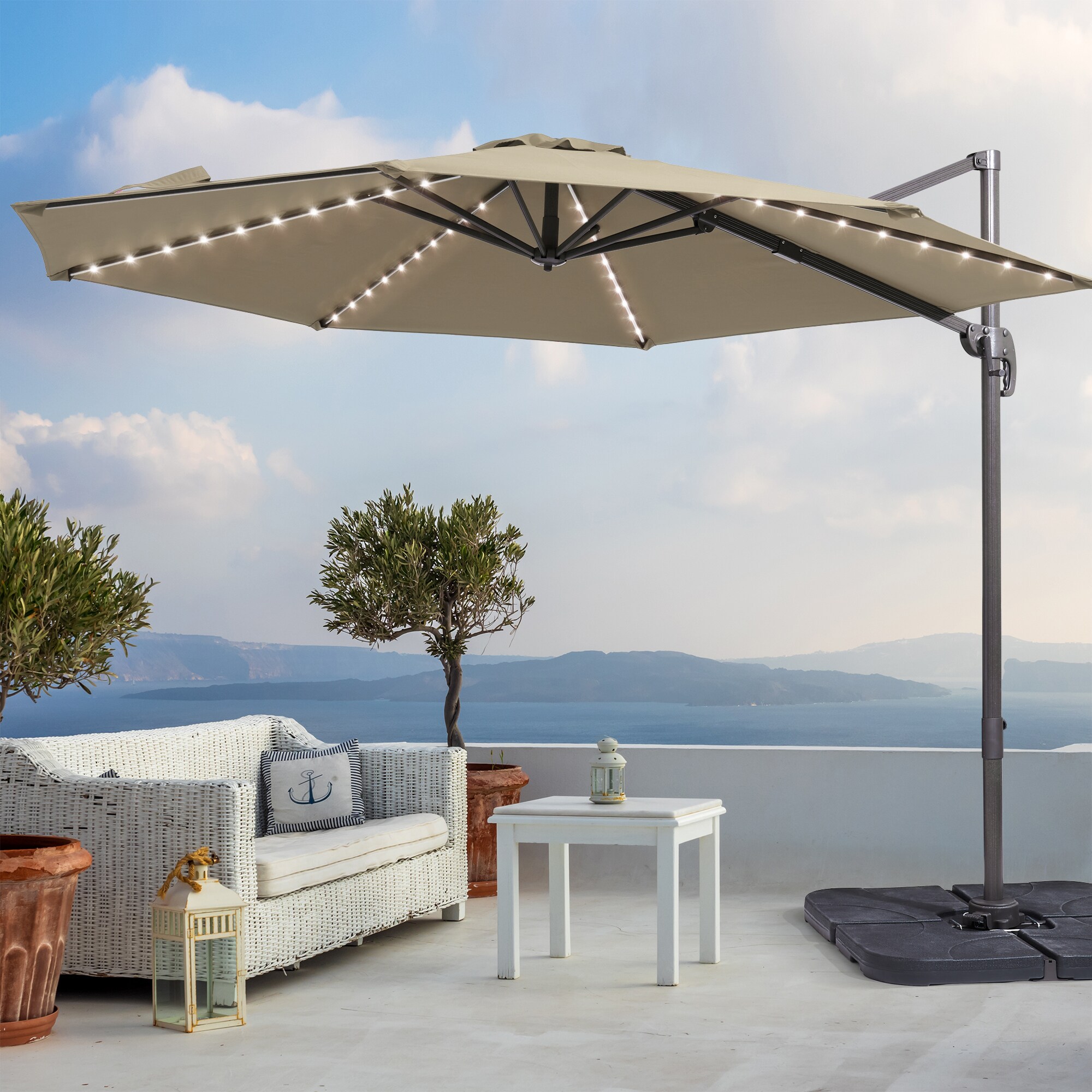 lowes patio umbrella with lights