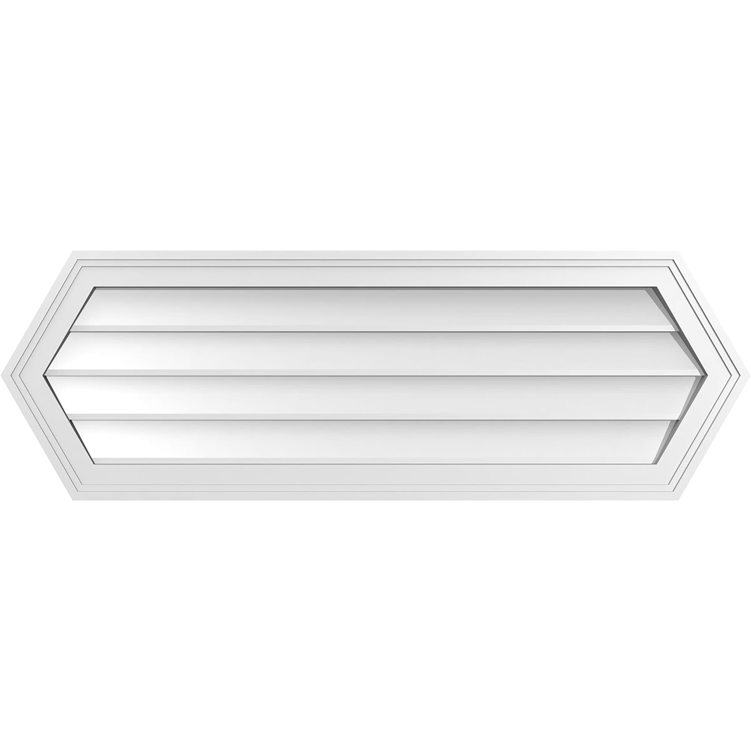 Ekena Millwork GVPHP42X1402SN 42-Inches x 14-Inches Off-white Peaked PVC Gable Louver Vent