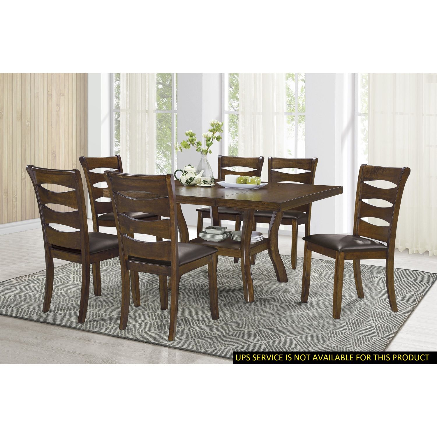 JASMODER B011S00209 Brown Contemporary/Modern Dining Room Set with Rectangular Table ( Seats 6 )