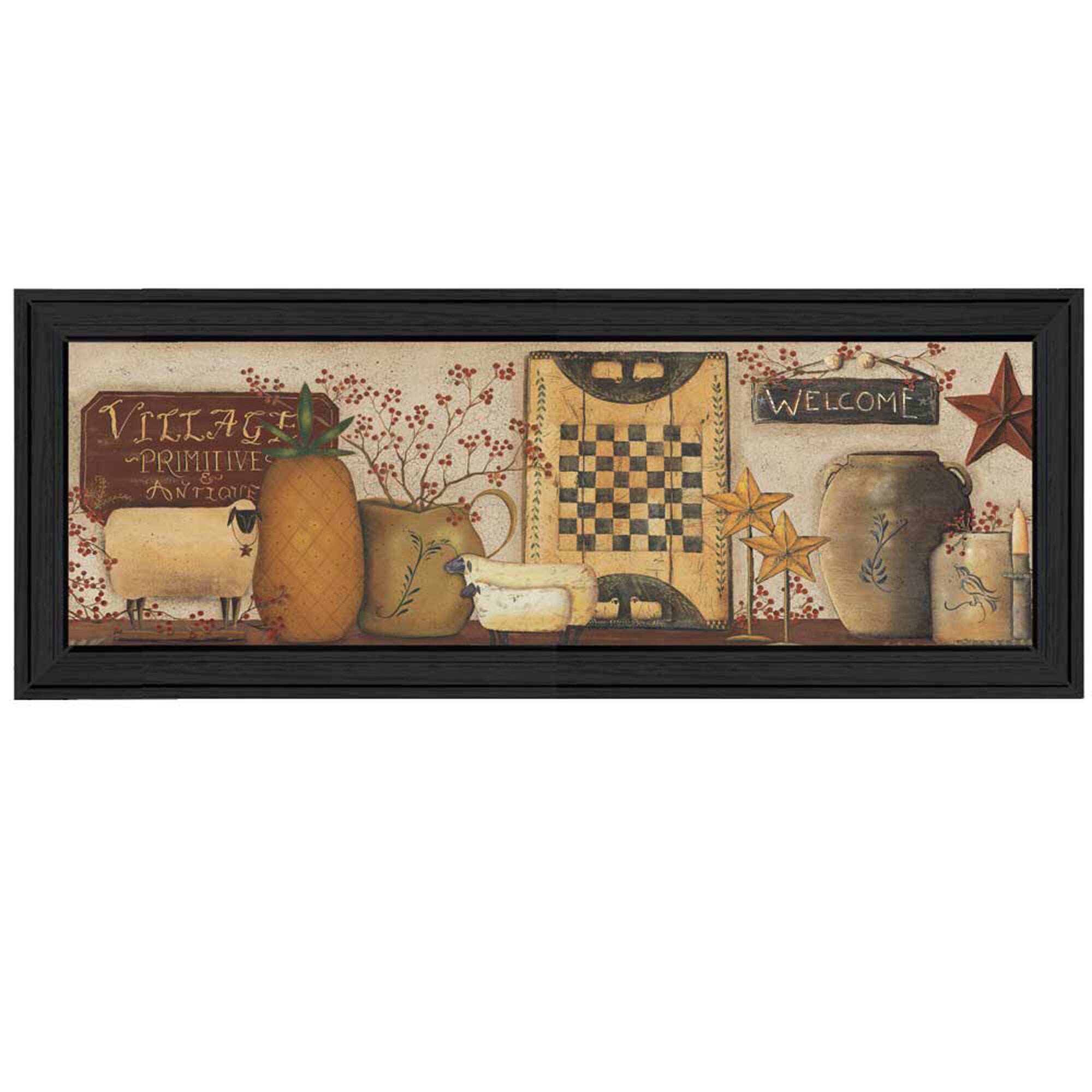 Trendy Decor 4U Village Welcome Pam Britton Black Wood Framed 15-in H x ...