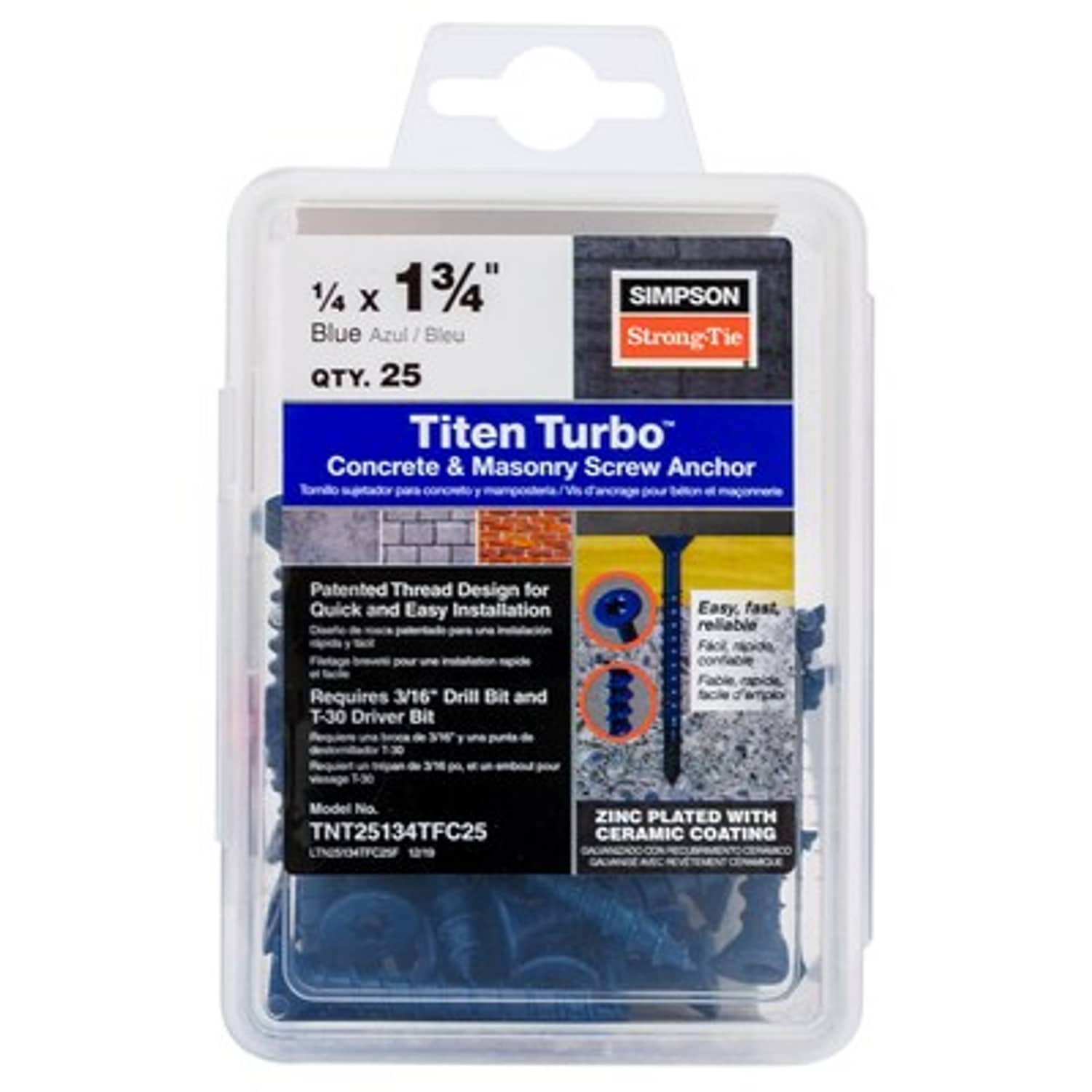 Simpson Strong-Tie - 1/4-in x 1-3/4-in Concrete Screw Anchors 25-Pack