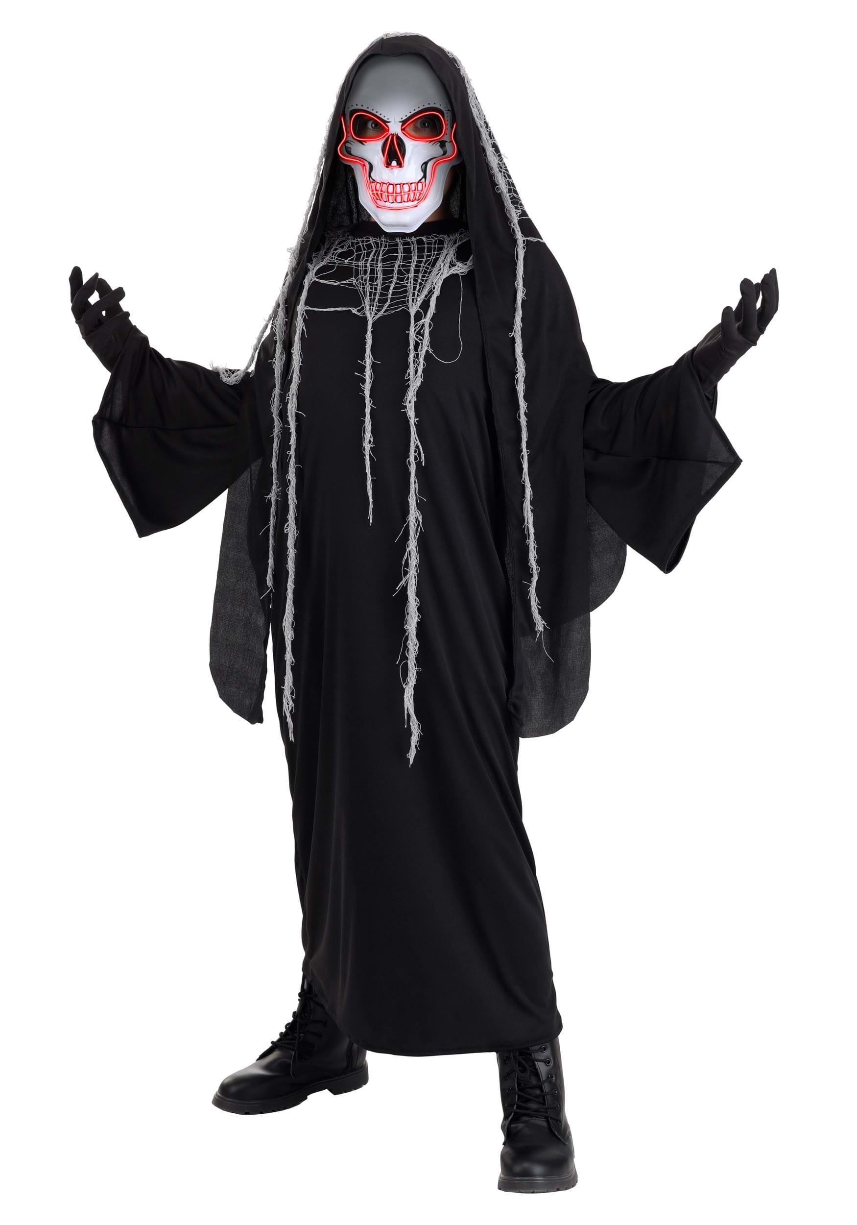 HalloweenCostumes.com FUN3778CH-XL FUN Costumes Glowing Reaper Kid's Costume X-Large