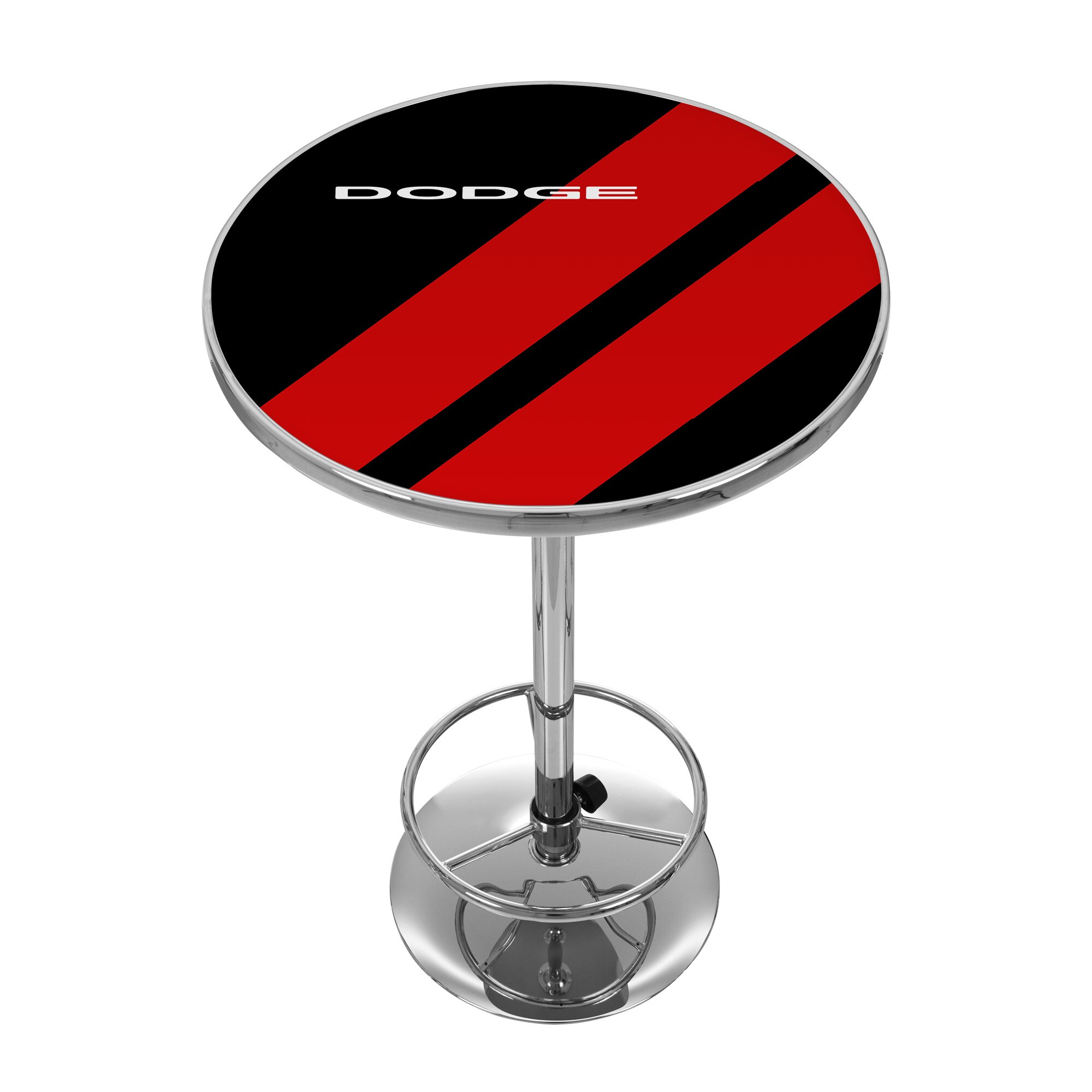 Trademark Gameroom DGE2000-BIG Pub Tables Chrome Round Traditional Bar Table, Composite with Metal Pedestal Base 27.375-in L x 42-in H