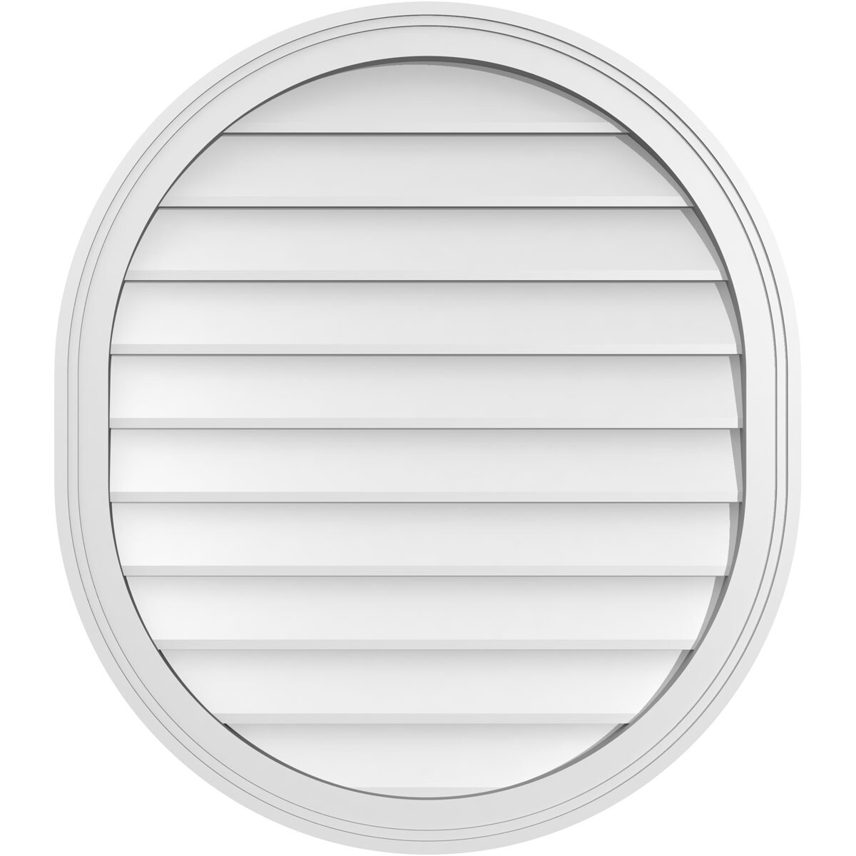 Ekena Millwork GVPVR28X3202SN 28-Inches x 32-Inches Off-white Oval PVC Gable Louver Vent