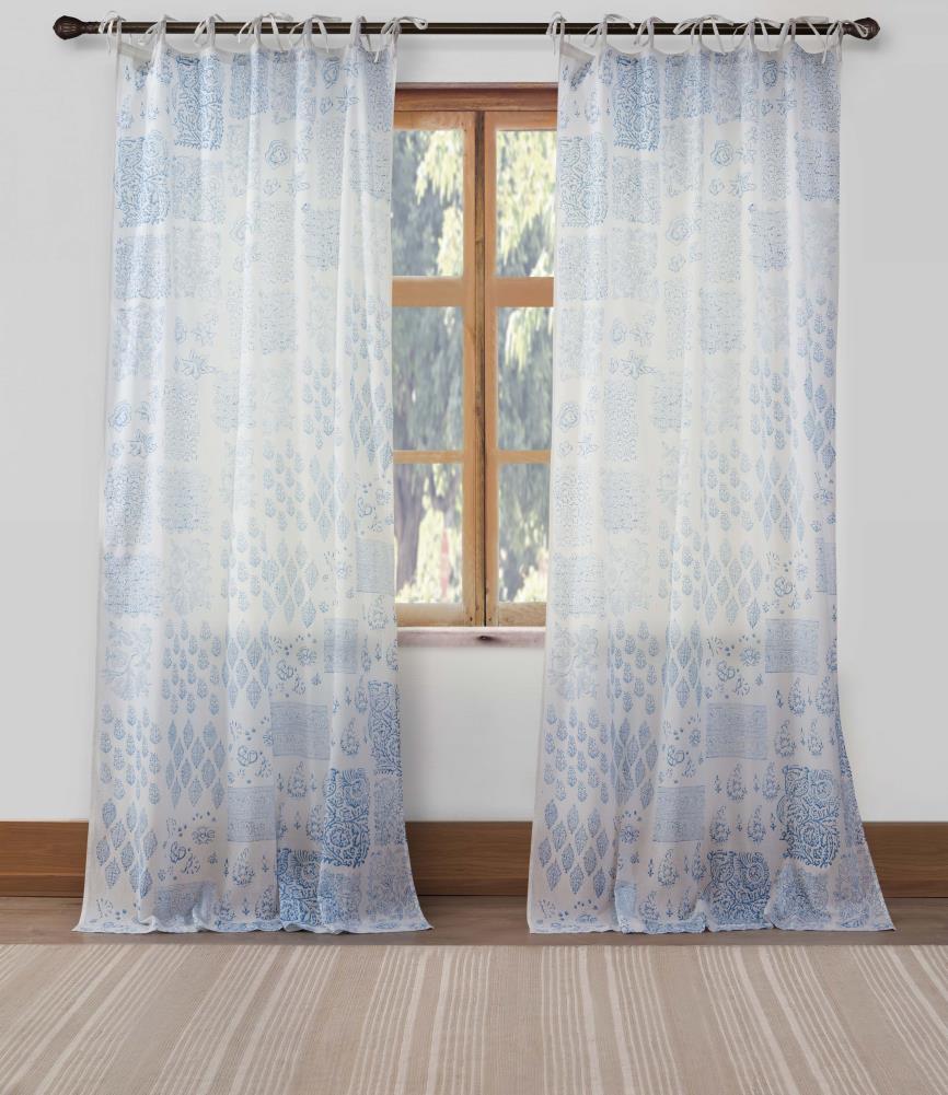 Duck River Textile MAPBL=20 /2418 84-Inches Blue Sheer Standard lined Rod pocket Curtain panel pair