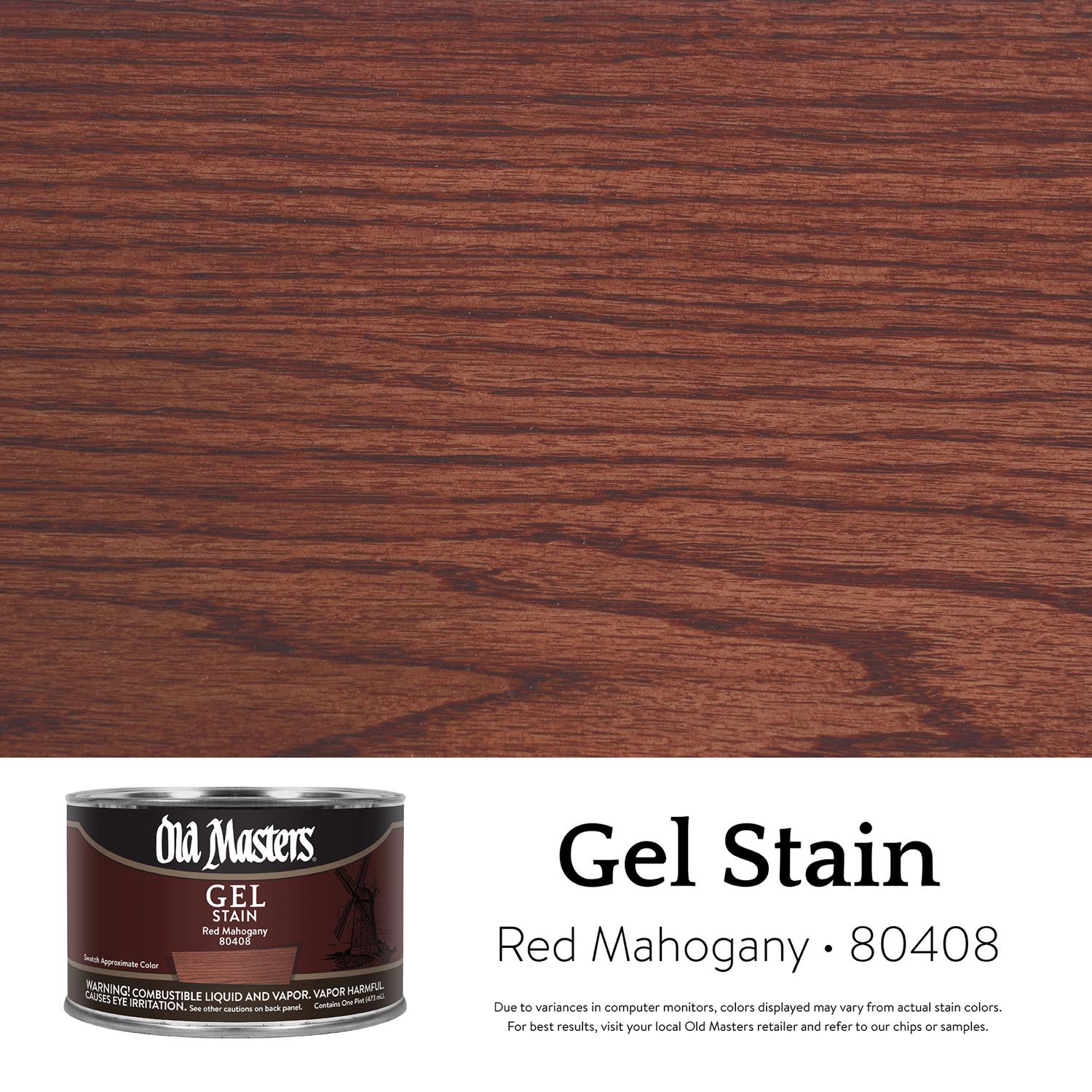 Old Masters  Semi Transparent Red Mahogany Oil Based Alkyd Gel Stain 1 pt