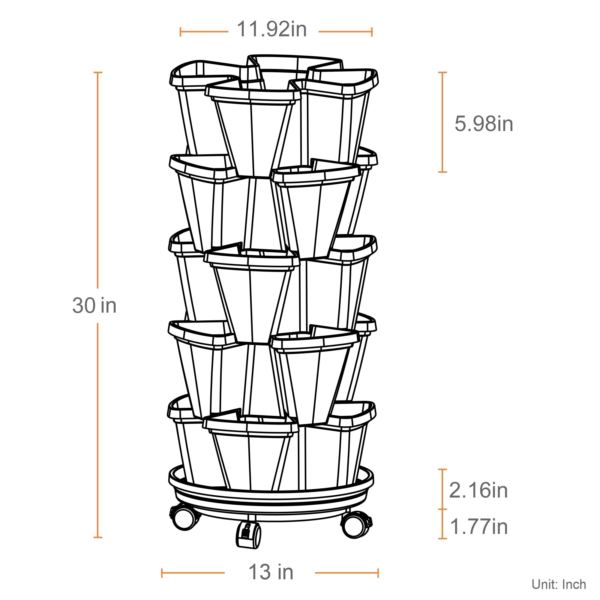 3-Tier Vertical Wall Planter 3ft, Size: One Size