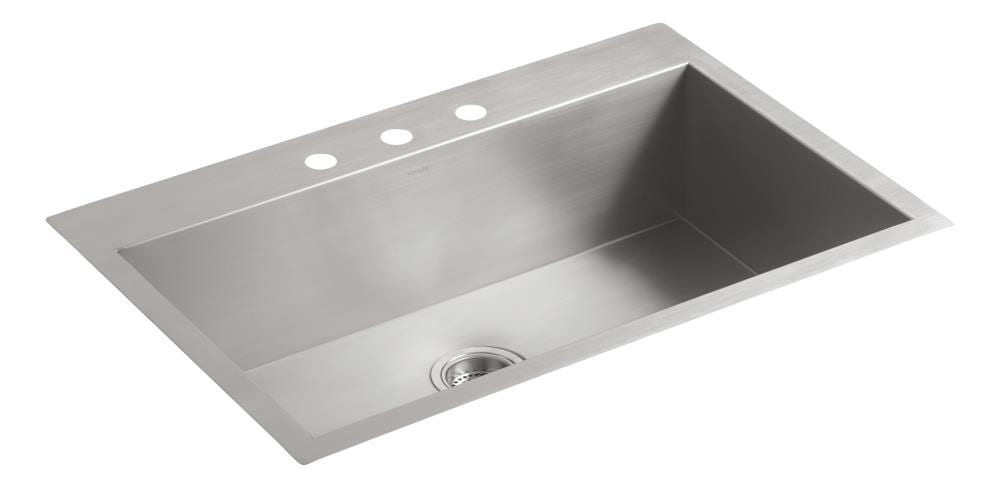 Vault 33" Stainless Steel Drop-In Single Bowl Kitchen Sink