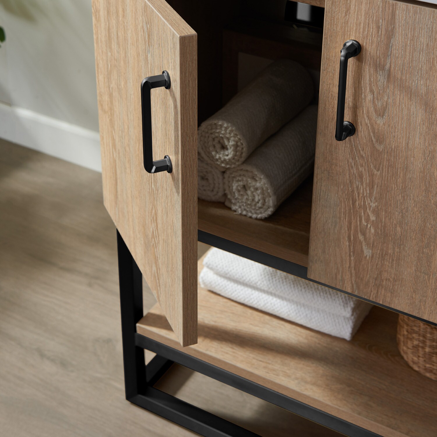 Vinnova Alistair 24" Oak Vanity with White Stone Top