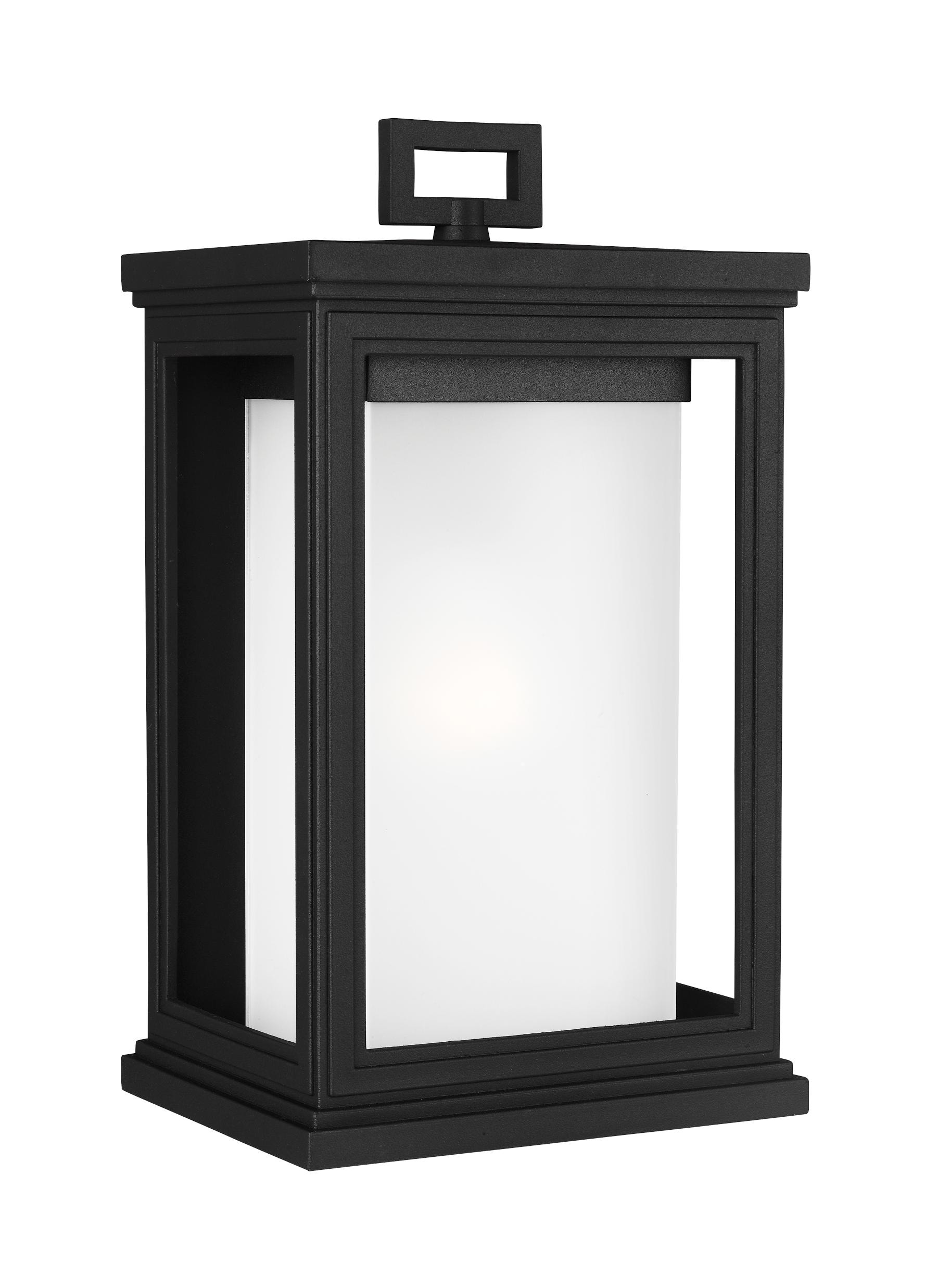 Generation Lighting OL12901TXB Roscoe 1 -Light 13.5-in H Black Hardwired Outdoor Wall Light