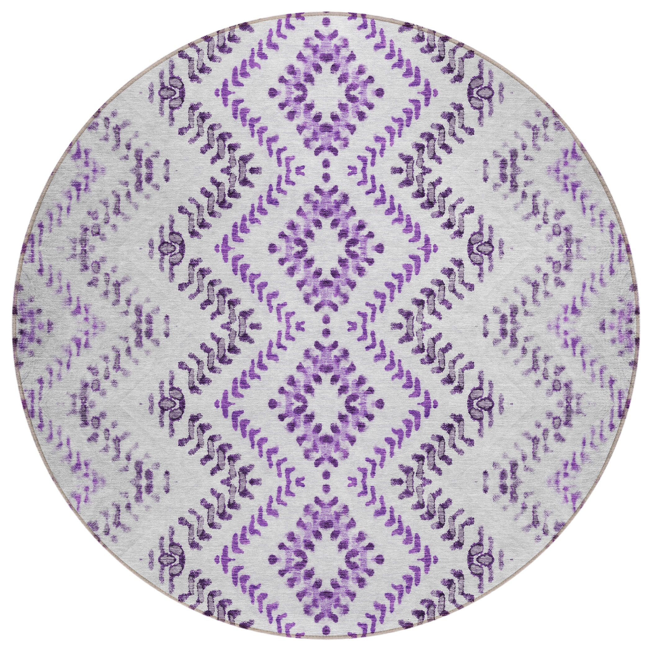 Addison Rugs ACN684PP8RO Chantille ACN684PP 8 x 8 (ft) Polyester Purple Round Indoor/Outdoor Geometric Machine washable Area rug