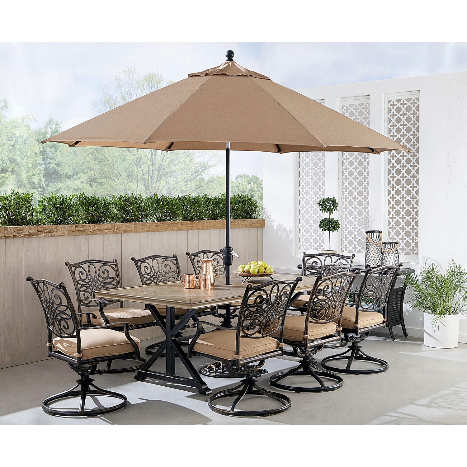 Hanover TRADDN9PTFSW8-SU-T Patio-Dining-Sets - View #2