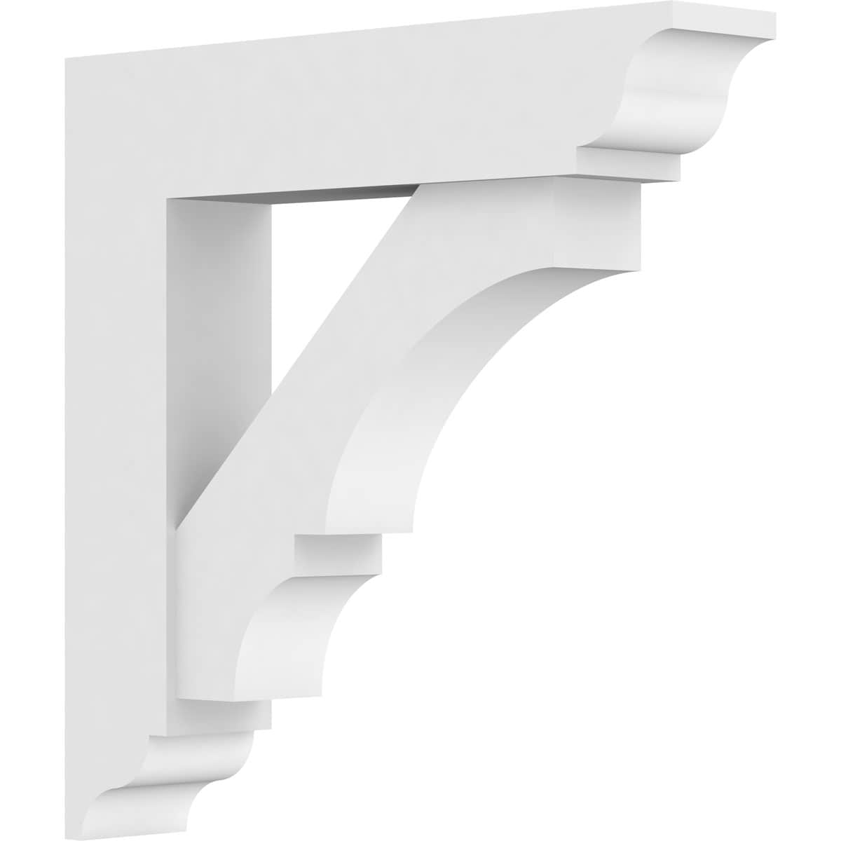 Ekena Millwork BKTP03X16X16BOA01 Standard Balboa 3-in x 16-in x 16-in White PVC Standard bracket