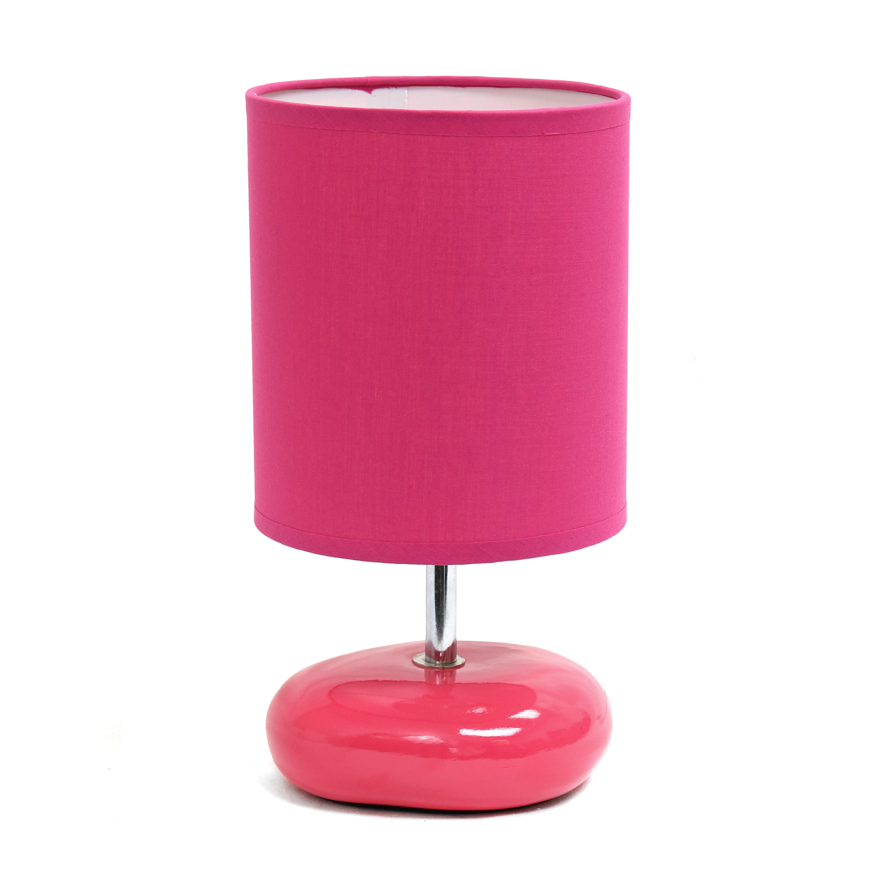 Creekwood Home CWT-2017-PN 10.24-in Fuchsia/Pink LED Rotary socket Table Lamp with Fabric Shade