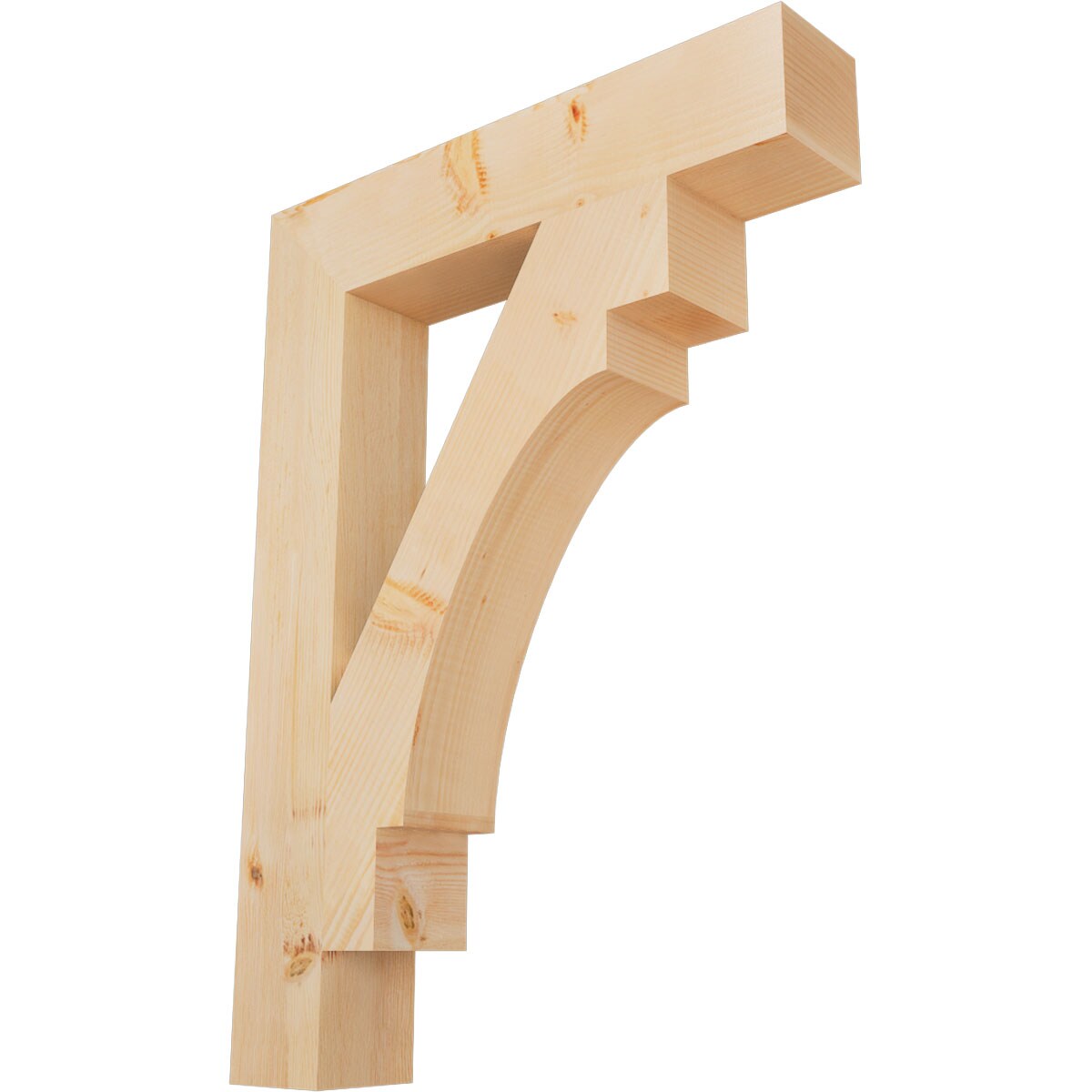 Ekena Millwork BKT06X32X44MRC05SDF Merced block smooth 5-1/2-in x 32-in x 44-in Douglas fir Brown Wood Standard bracket