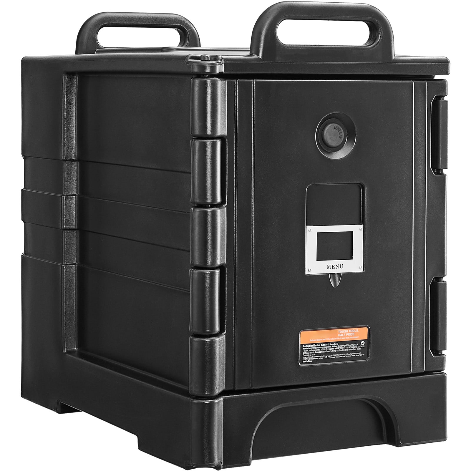 VEVOR SCSPBWXHSLLD06200V0 Insulated Food Pan Carrier 81 Qt Hot Box for Catering Food Box Carrier with Double Buckles Front Loading Food Warmer with Handles Stackable End Loader for Restaurant Canteen