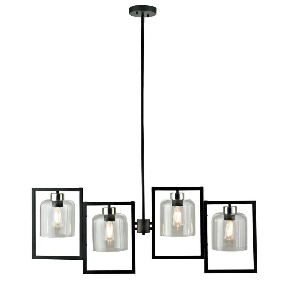 Home Luminaire Utila 4-Light Black with Brushed Nickel Accents  Modern/Contemporary Chandelier in the Chandeliers department at Lowes.com