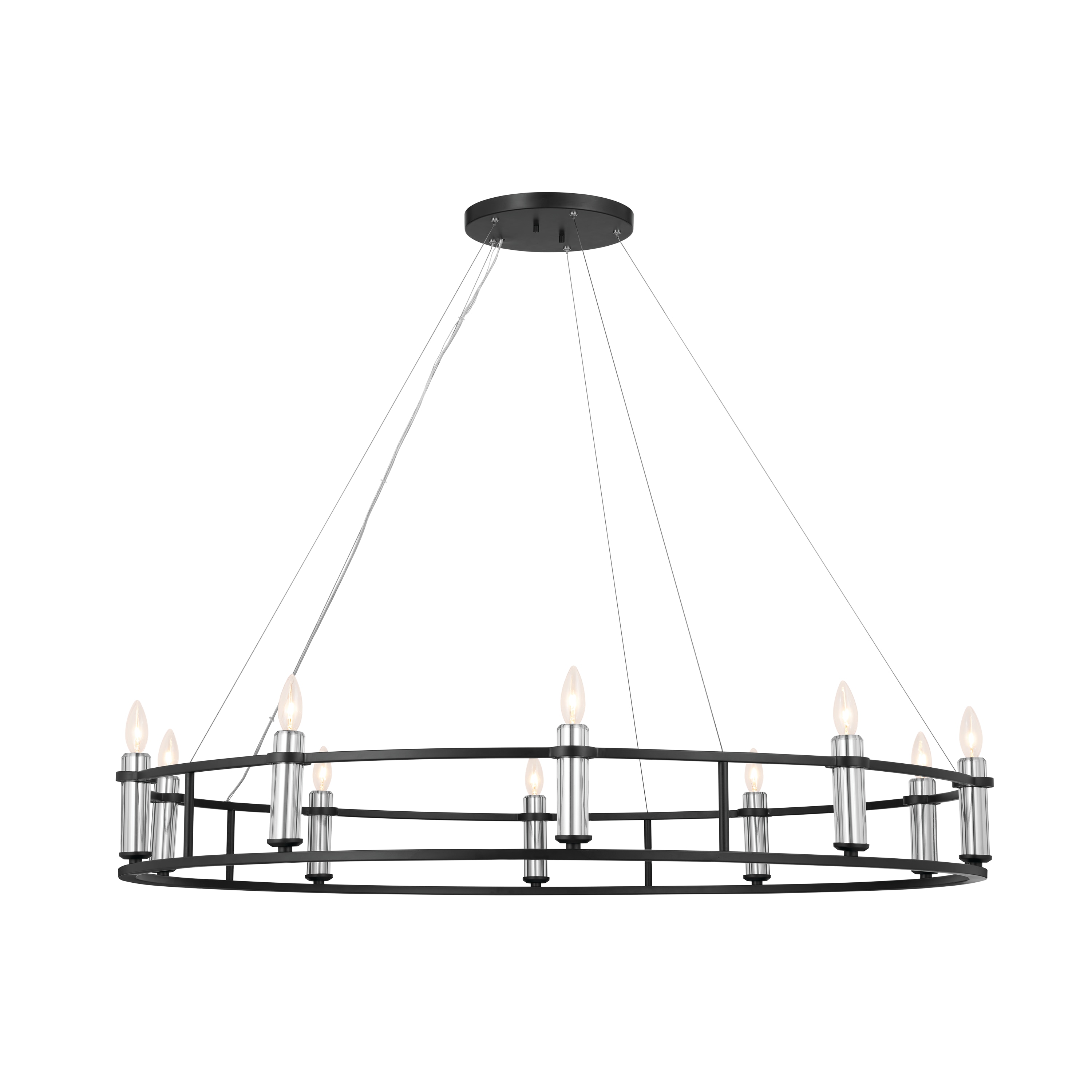 Kichler 52491BK Rosalind 10 -Light Black Traditional For Use in Bedrooms, Dining Rooms, Foyers, Kitchens, Living Rooms Chandelier