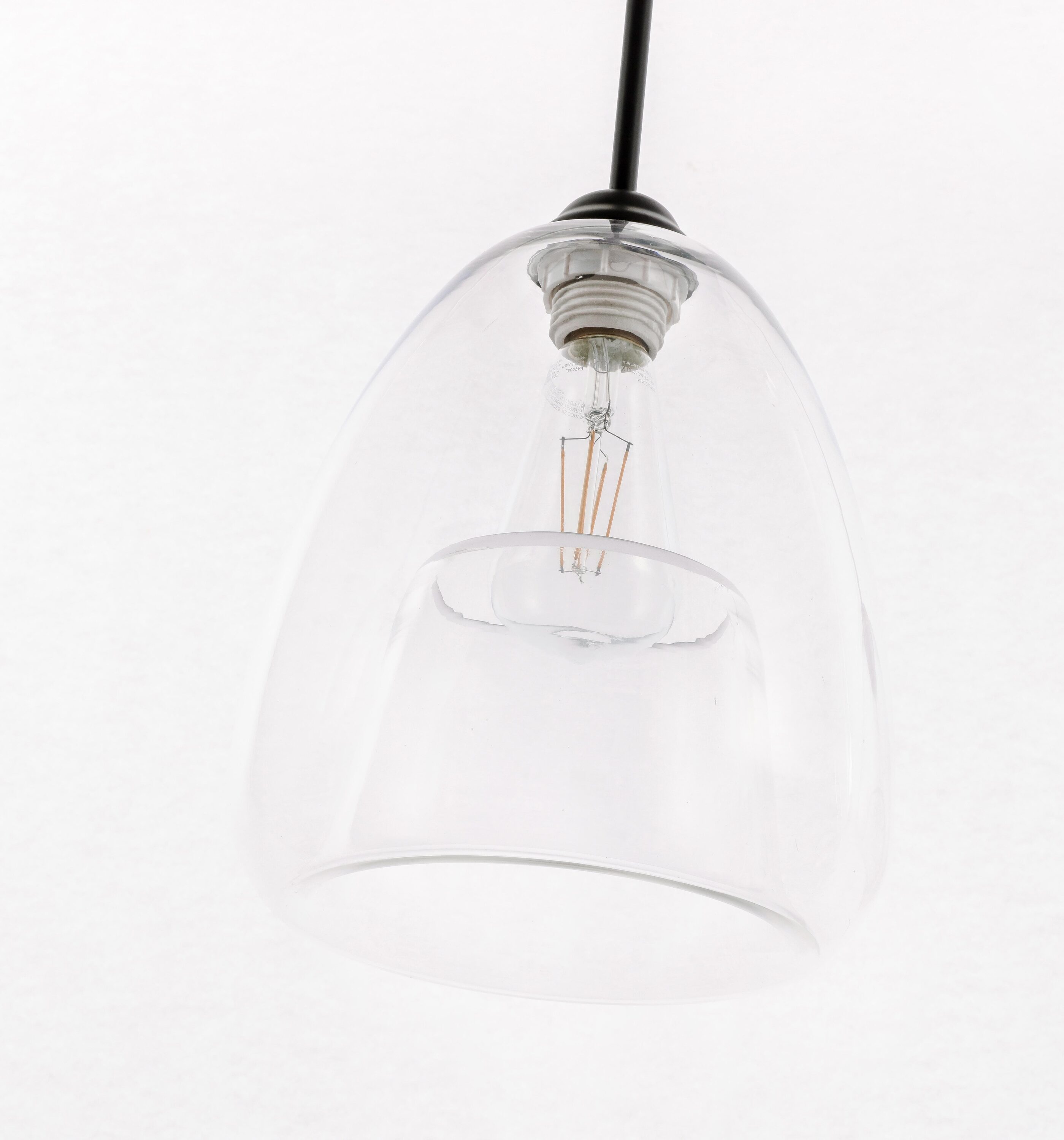 Kason Contemporary Black Finish Clear Glass Pendant Light