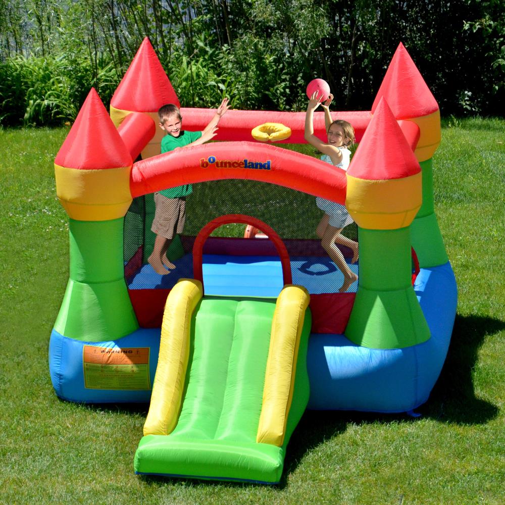 Colorful Inflatable Castle Bounce House with Slide and Hoop
