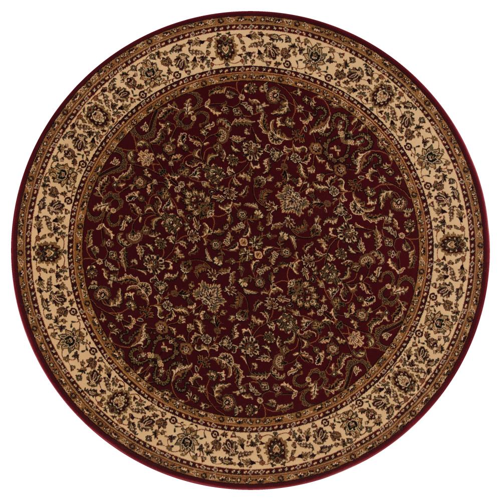 Concord Global Dynasty 5 x 5 Red Round Floral Area Rug in the Rugs ...