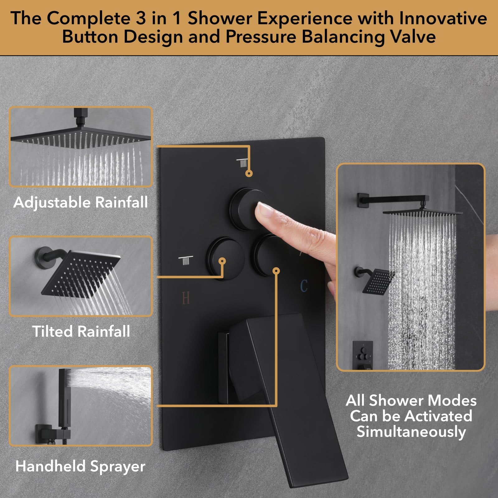 Afoxsos LAF0115S20 Showerhead-Bar-Panels - View #5