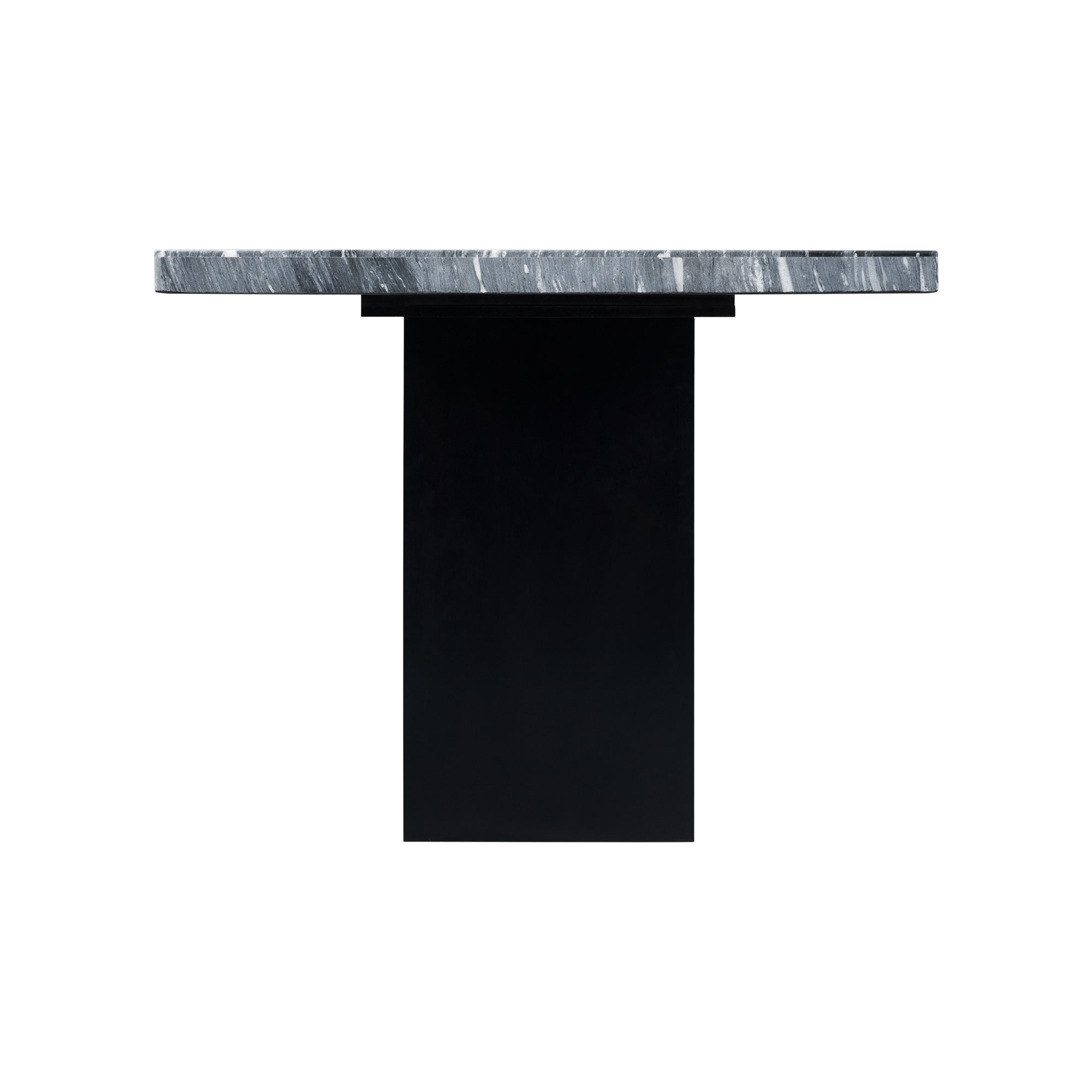 Gray Marble and Black Wood Rectangular Counter Height Table