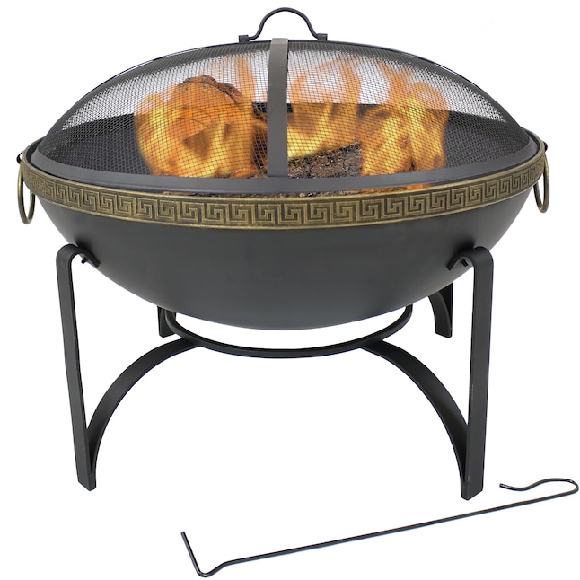 Black Steel Wood Burning Fire Pit, Outdoor Fire Pit Size