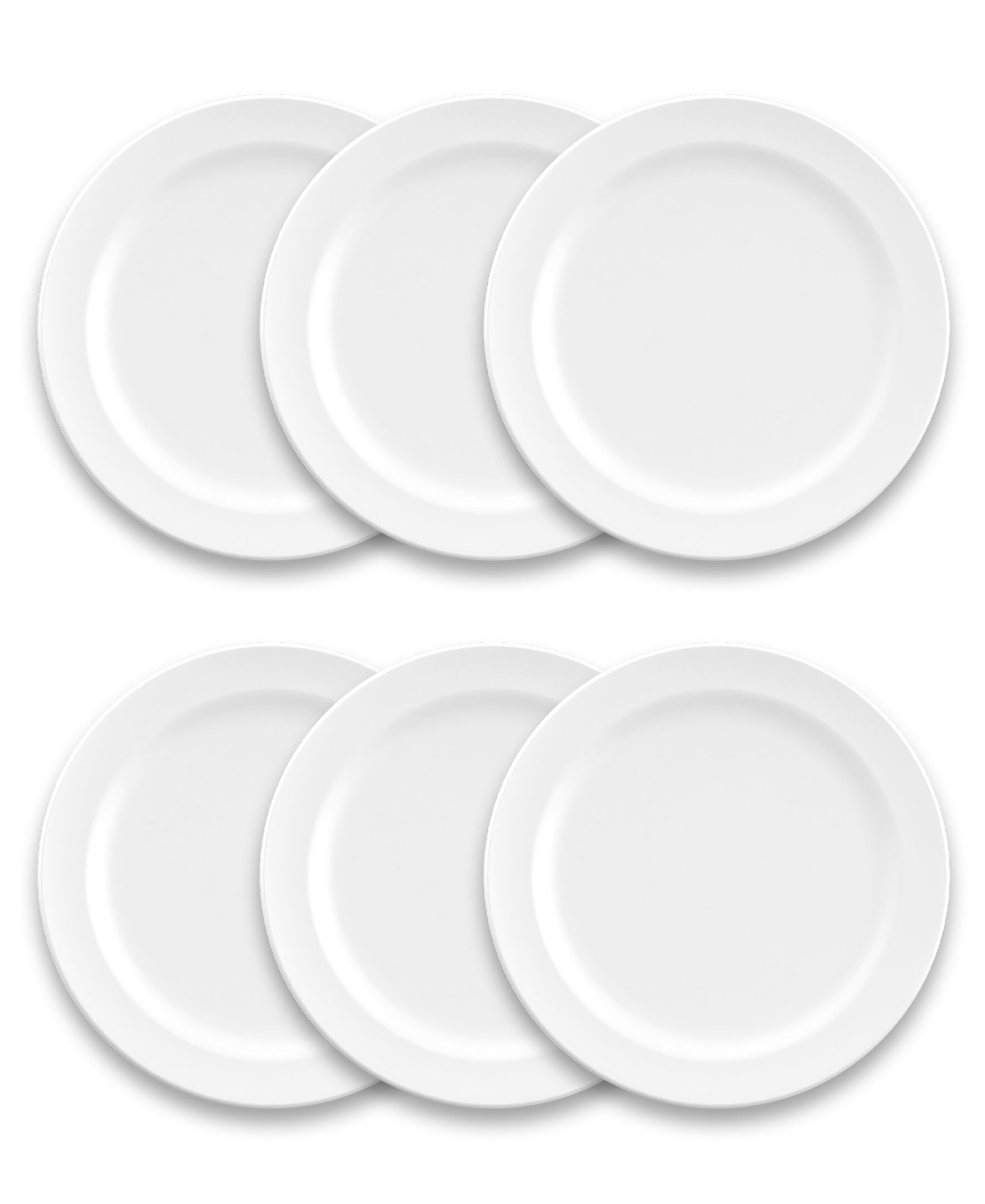 TarHong Edge Matte Melamine Dinner Plate - White - 10.5in. - Set of 6