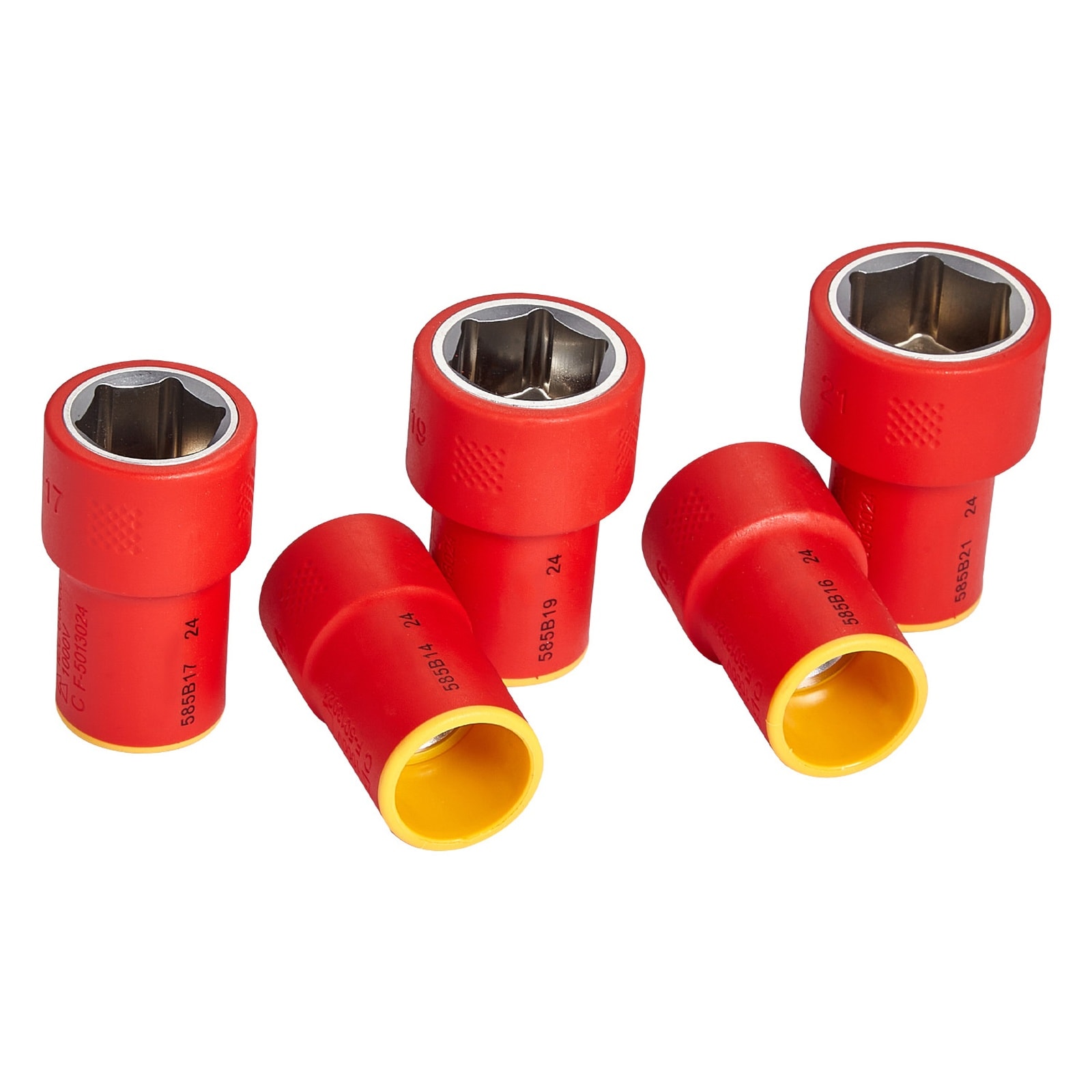 GIVIMO 16-pc 1000V VDE GS Insulated 3-8-in Drive Reversible Ratchet Sockets Extensions T-Handle Wrench Electrician Home Repair Socket Set