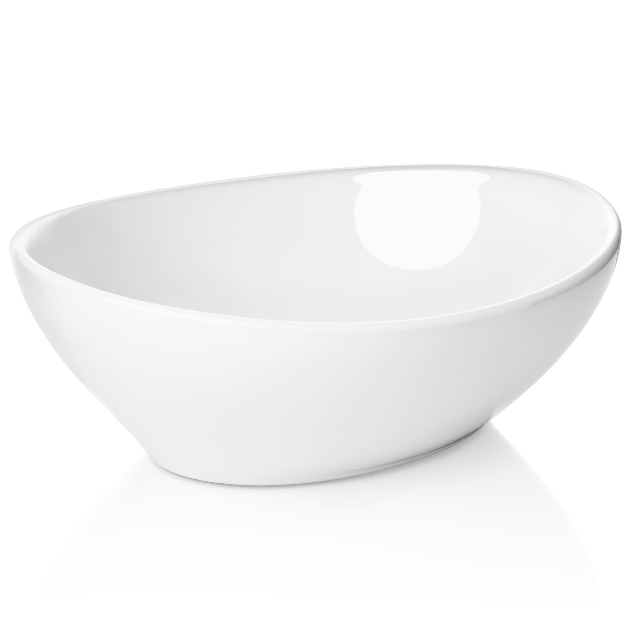 Miligoré VESSEL-SK84 16 x 13-in Oval White Ceramic Vessel Sink Bathroom Vanity