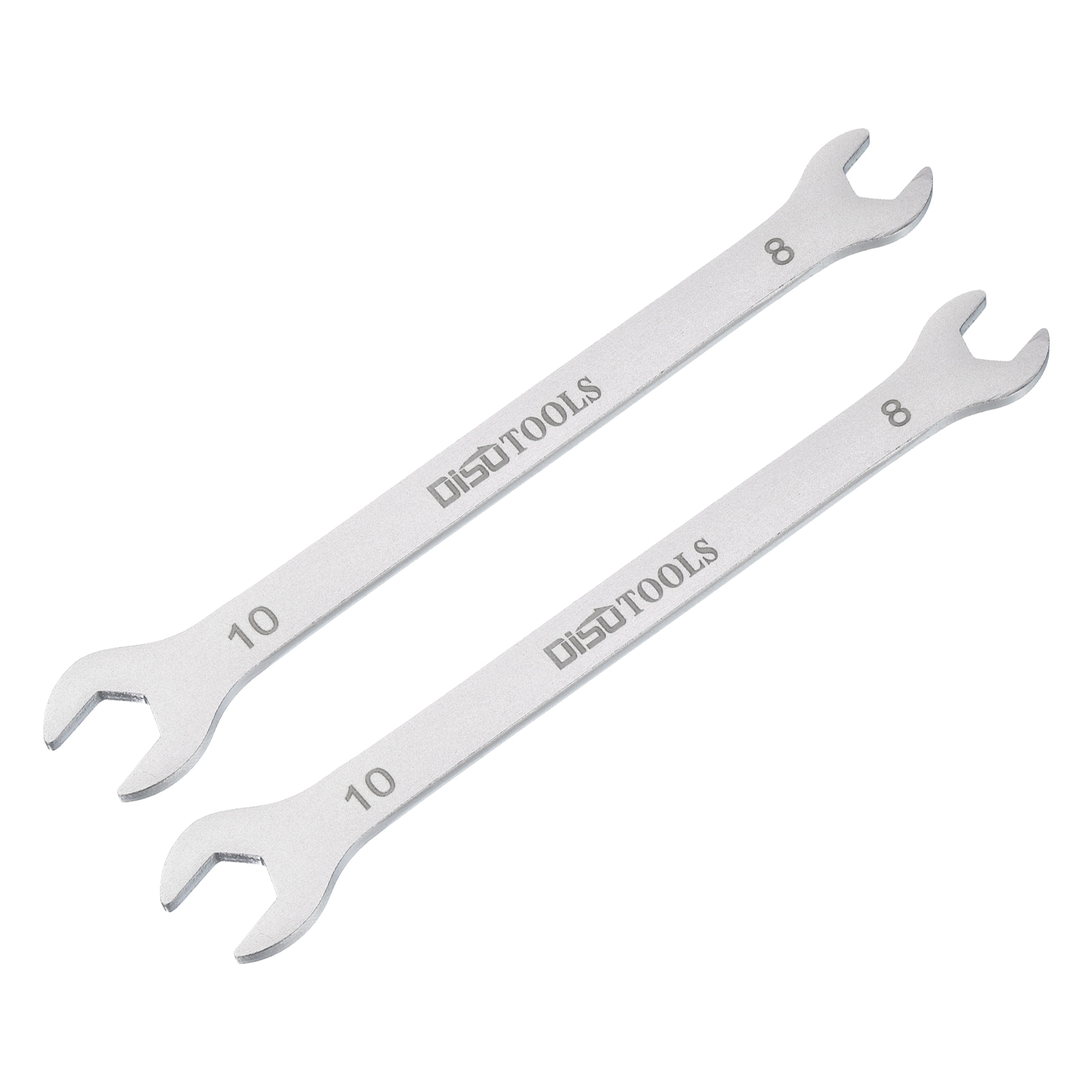 Unique Bargains 2pcs Thin Open End Wrench 8mm x 10mm Metric Sandblasting Plated 3cr13 Stainless Steel Double Ended Slim Spanner for Household Maintenance and General Repairs #S26030900UX0811
