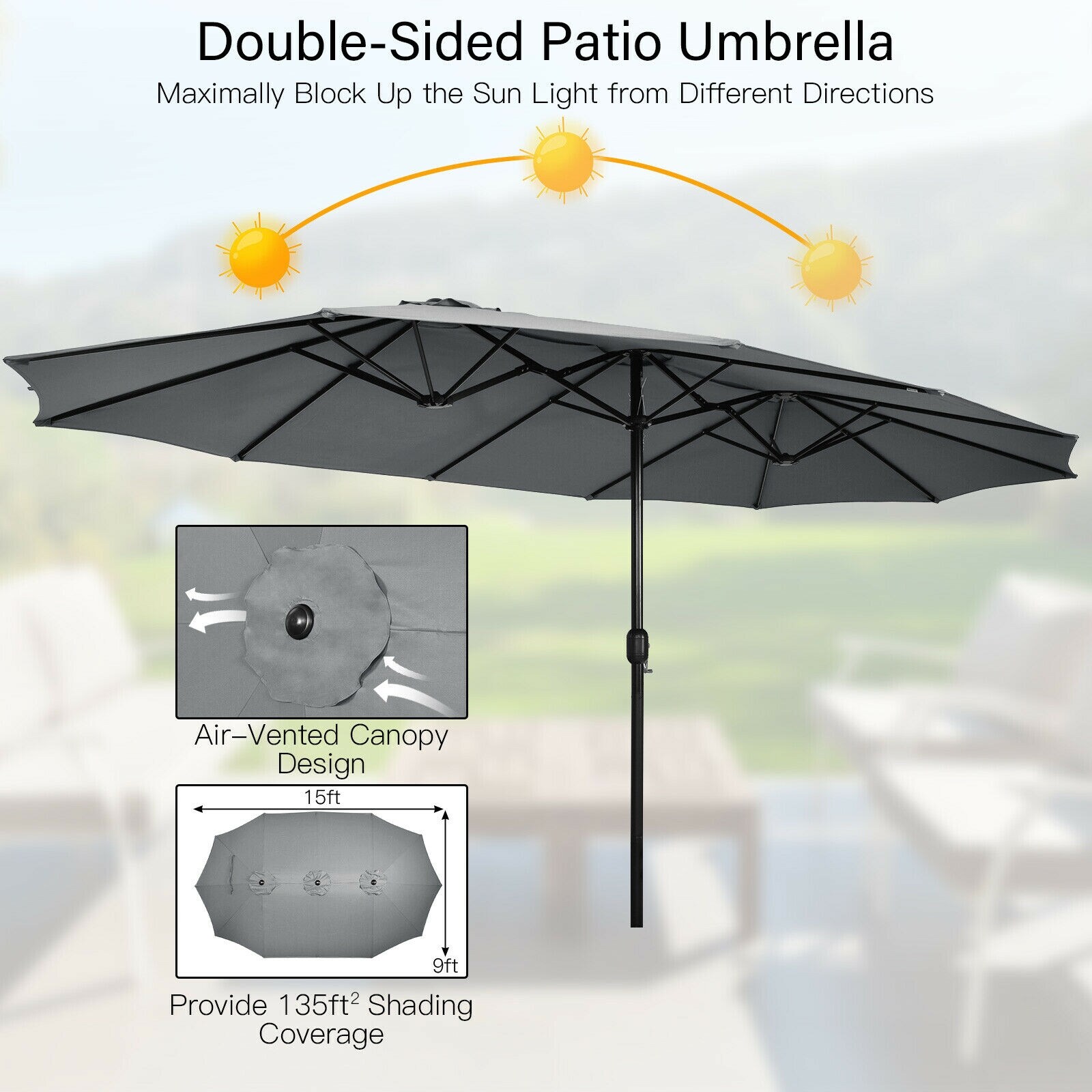 WELLFOR TDG10287CF Umbrellas-2 - View #5