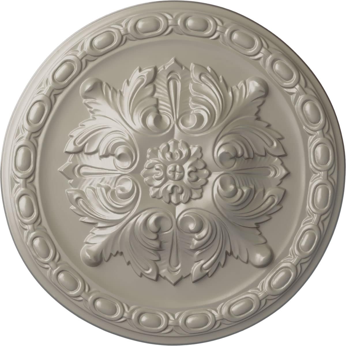 Ekena Millwork CM12STPWS Stockport 11.75-in W x 11.75-in L Painted Pearl White Polyurethane Whole Ceiling Medallion