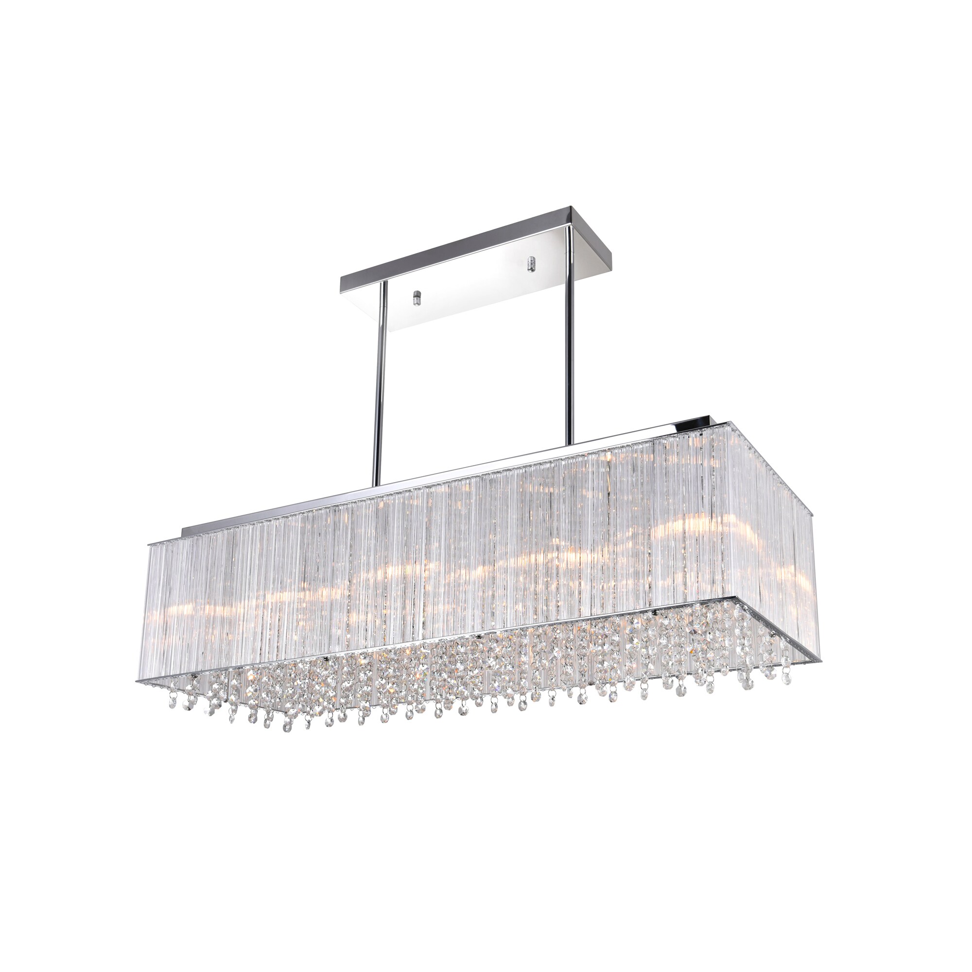 CWI Lighting 5319P32C-RCSTRAIGHT Spring Morning 10 -Light Multiple finishes Chrome Traditional Crystal For Use in Bathrooms, Bedrooms, Dining Rooms, Foyers, Kitchens, Living Rooms Chandelier