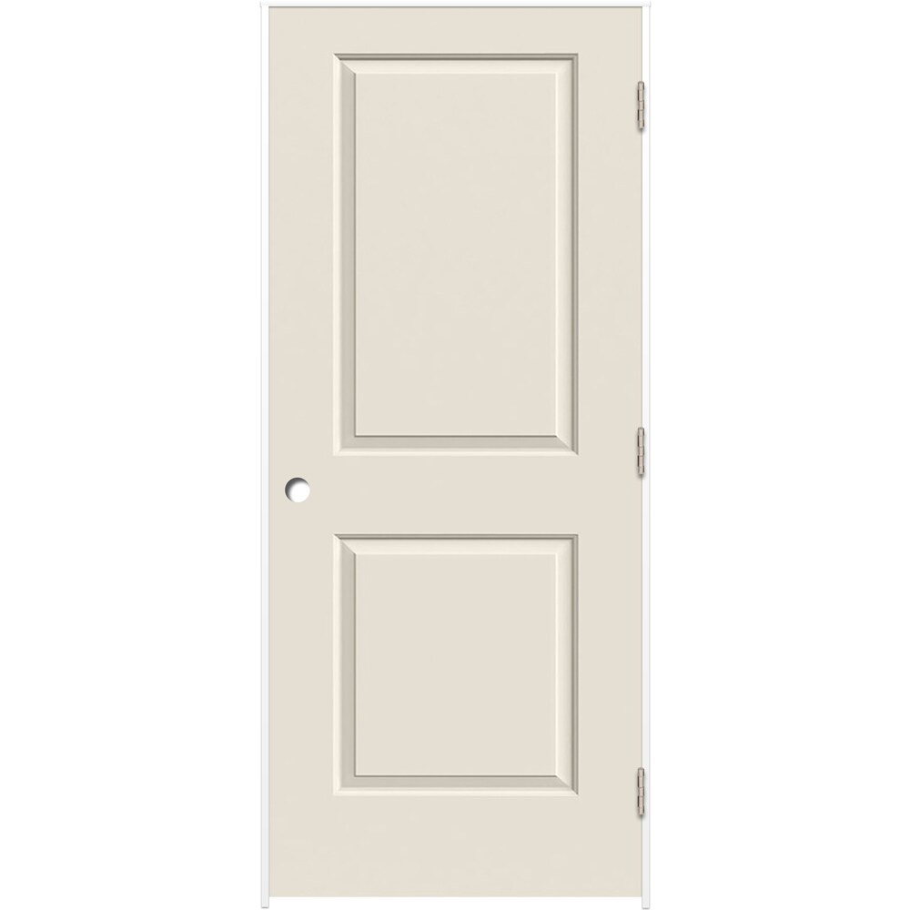 RELIABILT LOE830294 28-in x 80-in Primed Hollow core 2-panel square Left hand Smooth Primed Molded composite Flat Jamb Single Prehung Interior Door