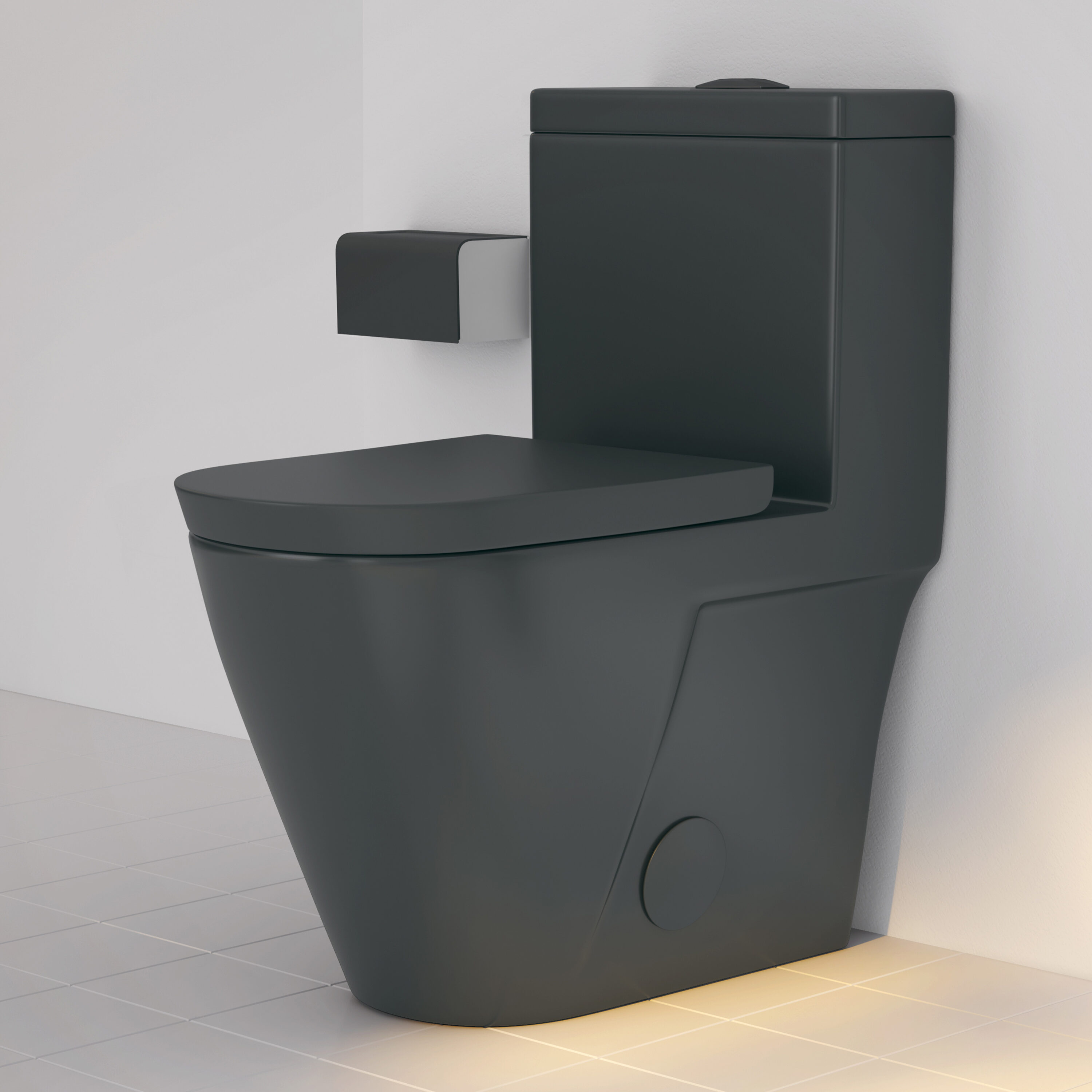 Eridanus Turner Matte Black Dual Flush Elongated Chair Height WaterSense  Soft Close Toilet 12-in Rough-In 1.1-GPF in the Toilets department at Lowes .com