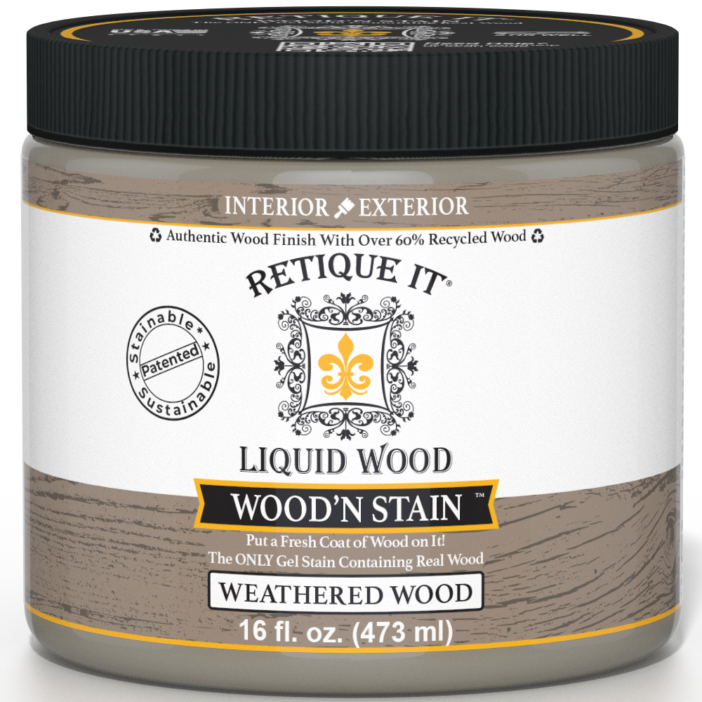Retique It Wood'n Stain Liquid Wood Based Stain Water-based Weathered Wood/Wood Solid Interior Stain ( 1-pint )