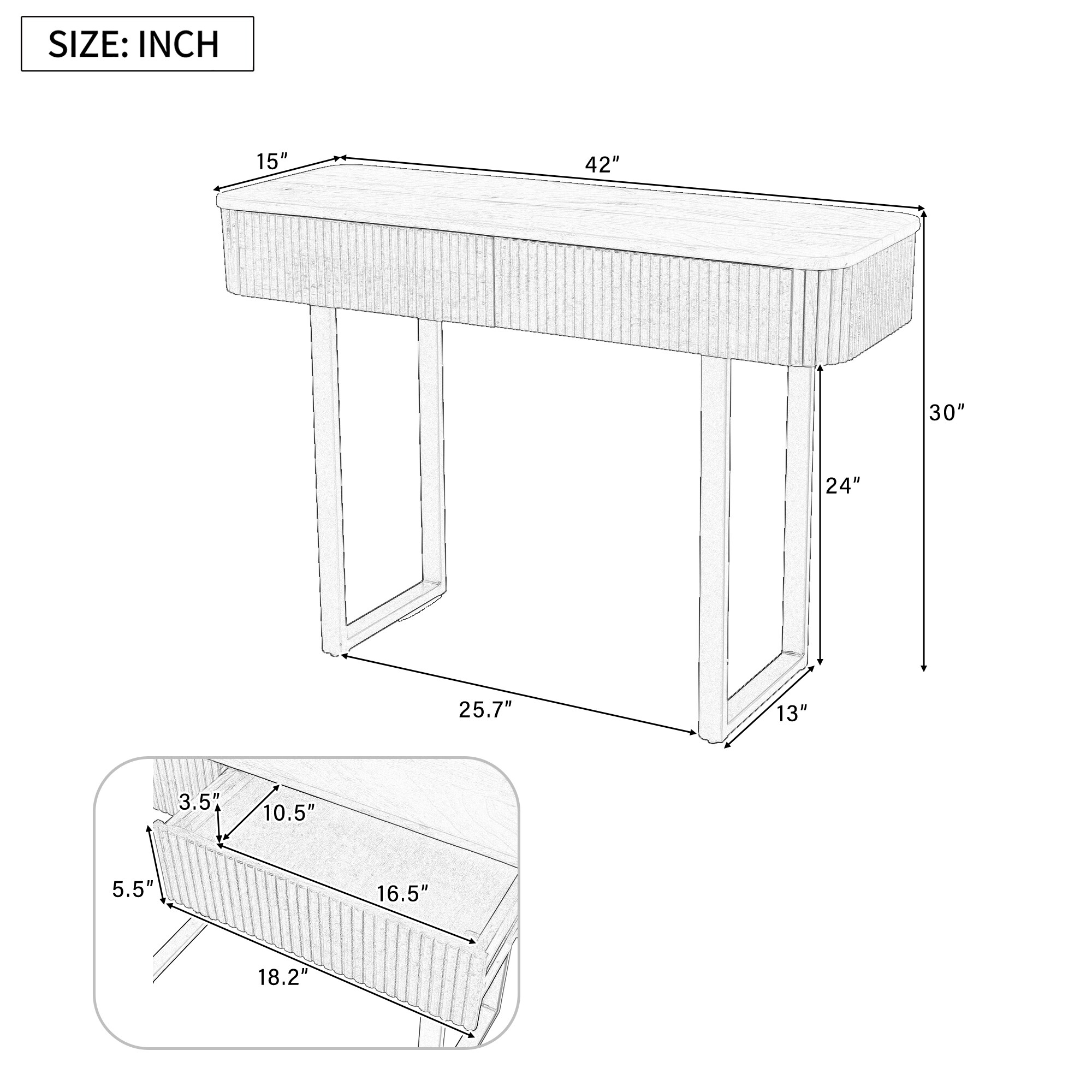 SINOFURN SYA330216CF Console-Sofa-Tables - View #3