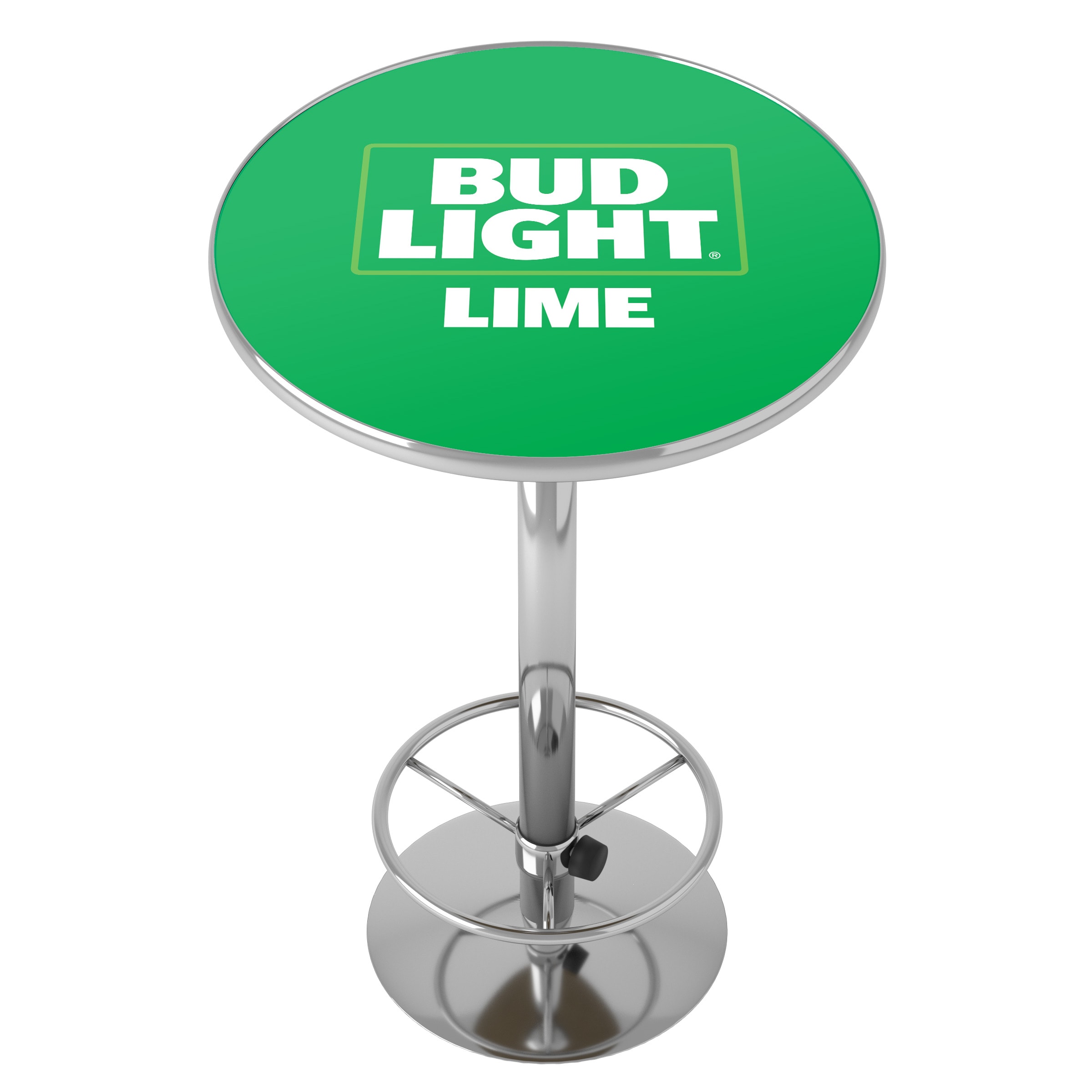 Trademark Gameroom AB2000-BLLIME Pub Tables Green Round Traditional Bar Table, Composite with Metal Metal Pedestal Base 27.375-in L x 42-in H