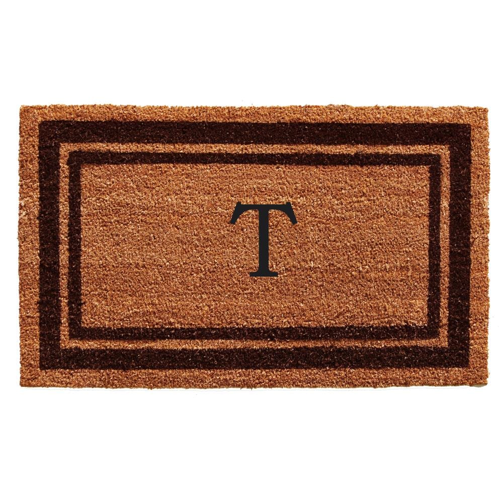 Callowaymills 152981830T 18-in x 30-in Natural/Brown Coir/Vinyl Non-Slip Grip Indoor or outdoor Decorative Door Mat